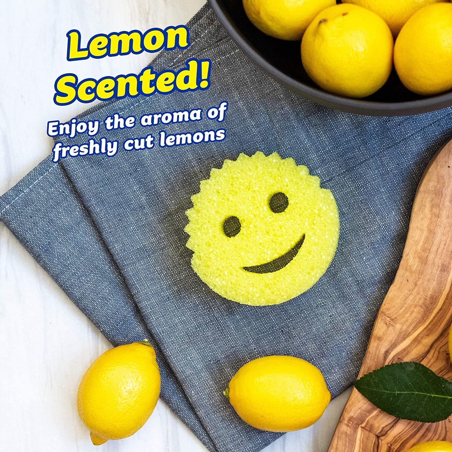 Scrub Daddy Esponja  Aroma fresco de limón  Esponja multiusos para platos sin arañazos  Sin BPA y fabricada con espuma de polímero  Esponja de