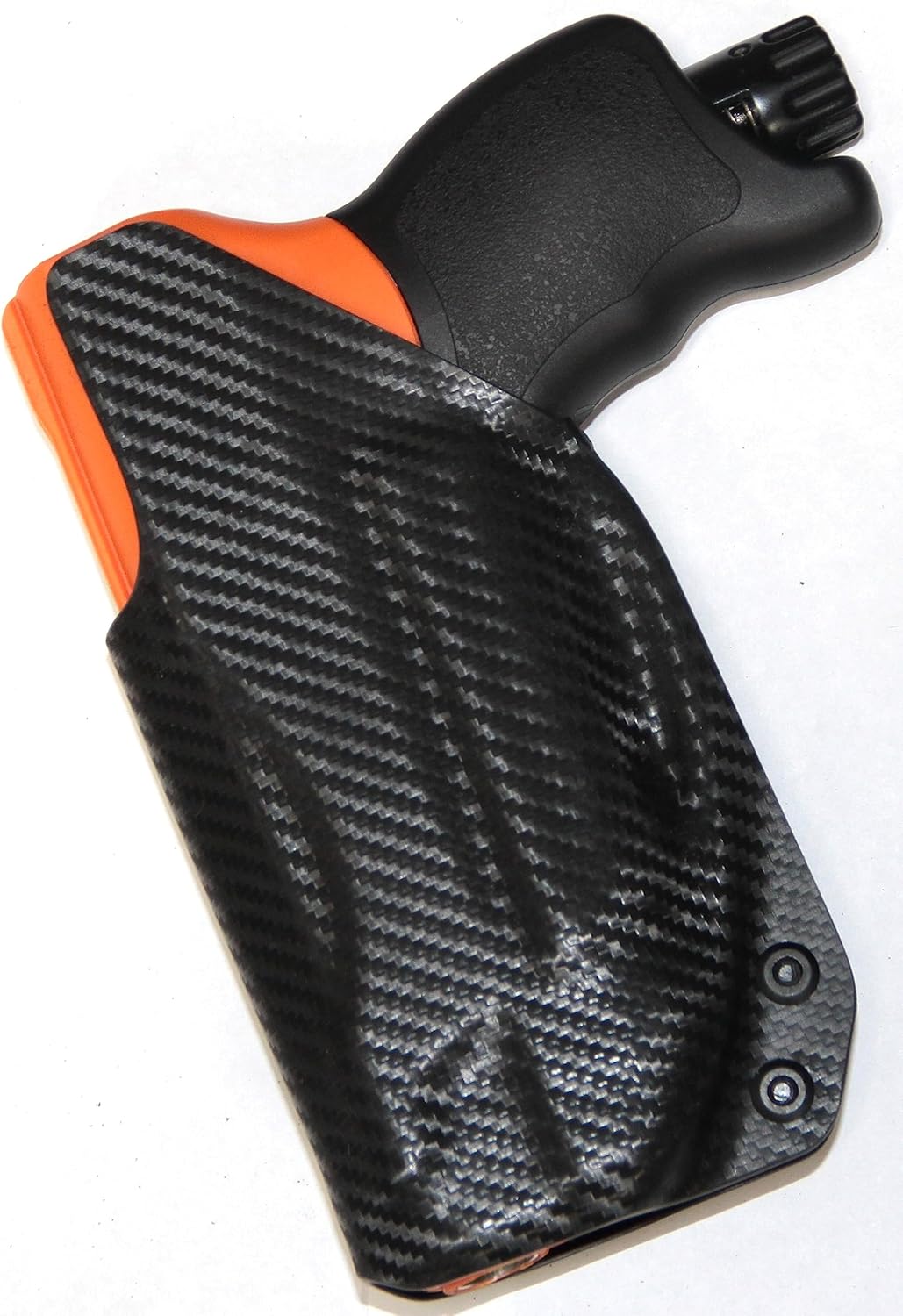 REVKEL Custom IWBAIWB Kydex Holster CCW para pistola de bolas de pimienta compacta UMAREX HDP 50. Fibra de carbono negra. Dibujo a mano derecha.