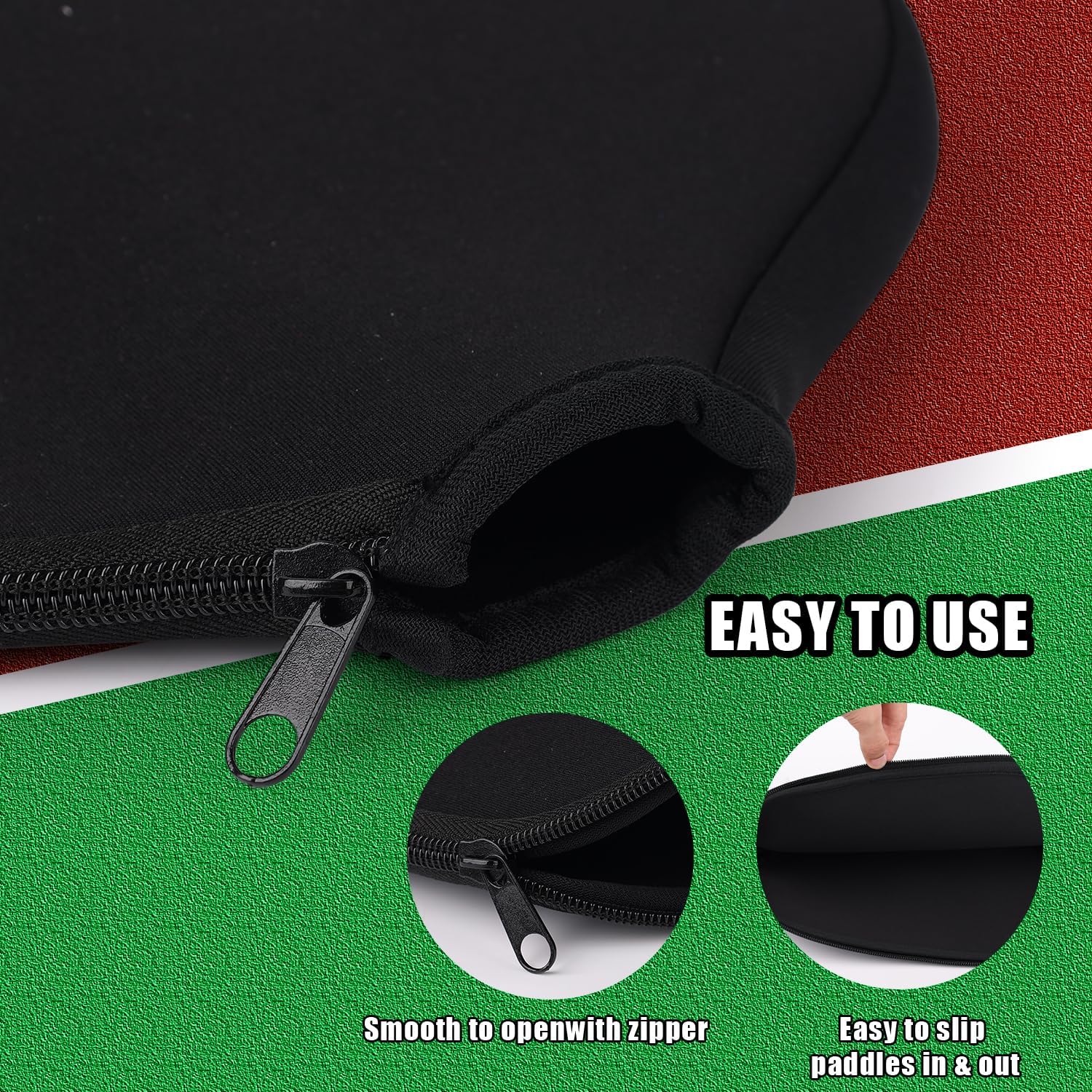 2 fundas universales de neopreno de 8.6 x 12.2 pulgadas, bolsa de almacenamiento para raqueta de pickleball para la mayoría de las paletas estándar