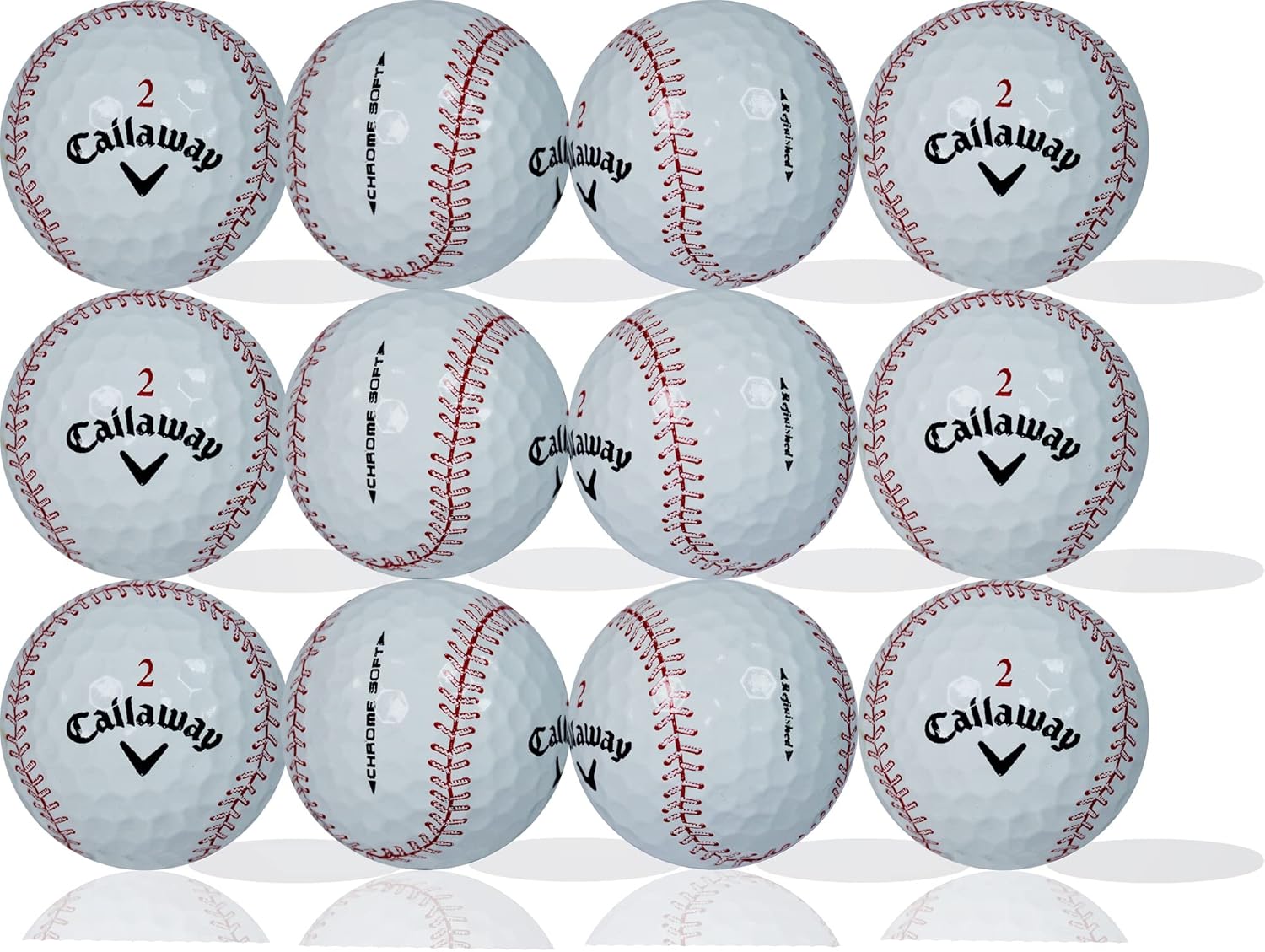 Baseball Callaway Chromesoft – Pelotas de golf reacabadas, paquete de 12