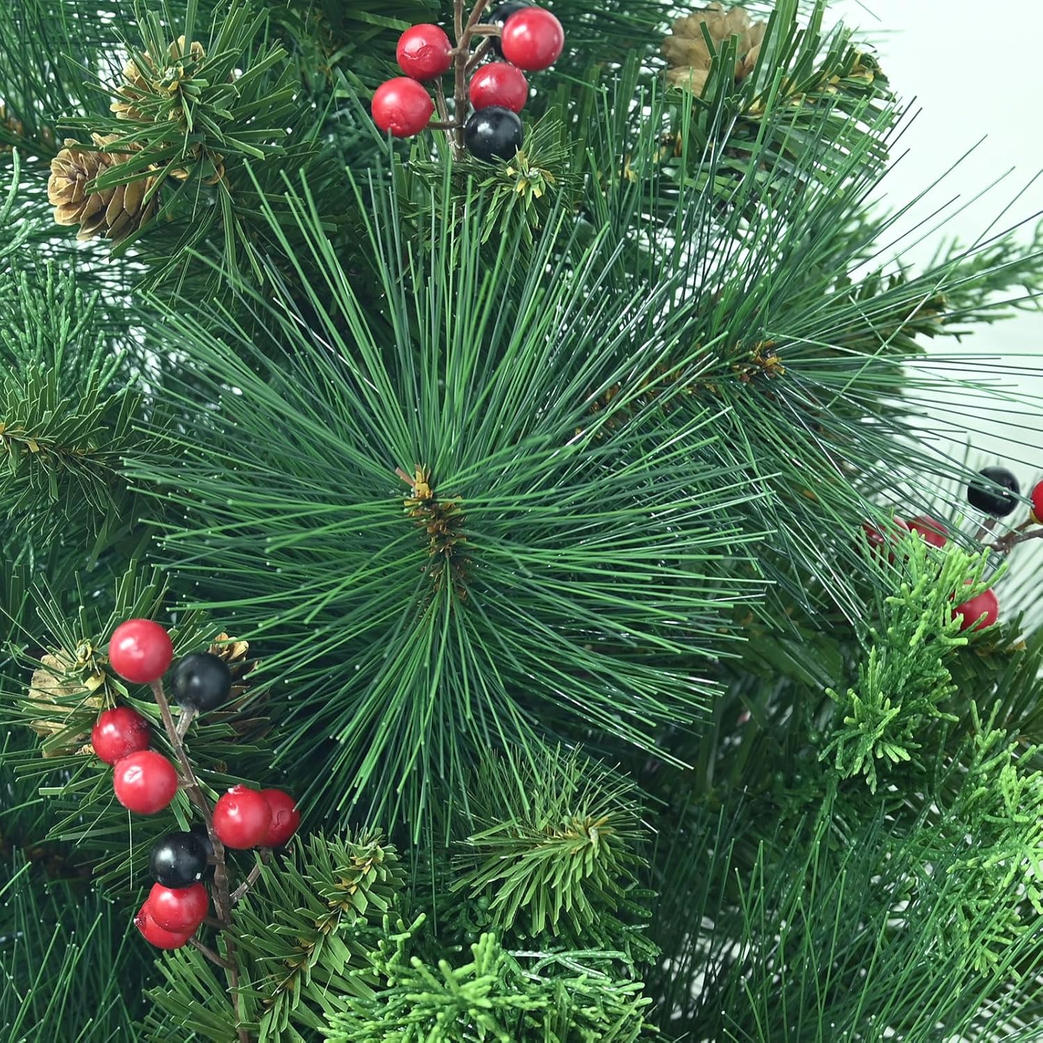 Árbol de Navidad pequeño de 3 pies con 172 puntas de rama, aguja de mano, mini árbol mixto de polietileno y PVC, árboles de Navidad artificiales de