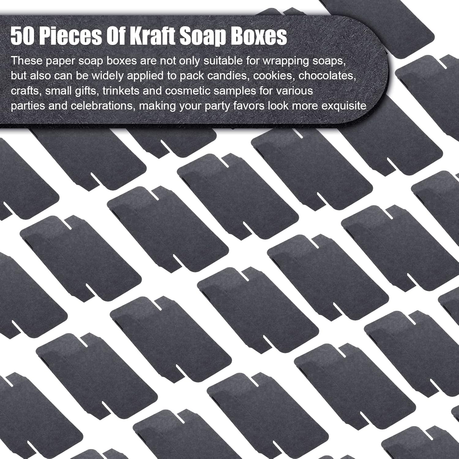 50 cajas de jabón Kraft para jabón casero sin ventanas, cajas de jabón vacías para hacer jabón, suministros para hacer jabón, regalos de fiesta,