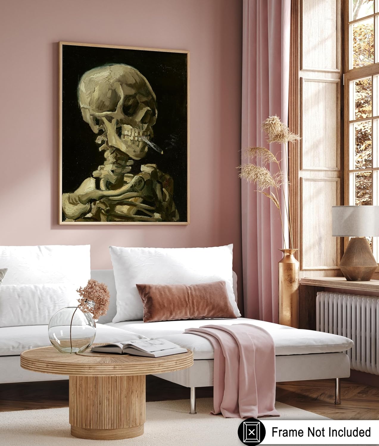 Poster Master Póster de Vincent Van Gogh, calavera de un esqueleto, arte de pared vintage sin marco de 8 x 10 pulgadas, regalo único de decoración