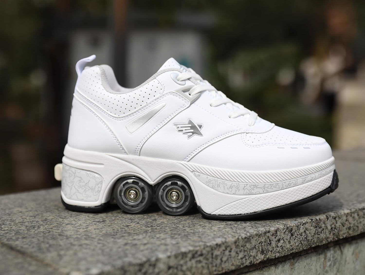 Deformación Parkour Roller Shoes 4-Wheels Parkour Children’s Park Walking Roller Skates