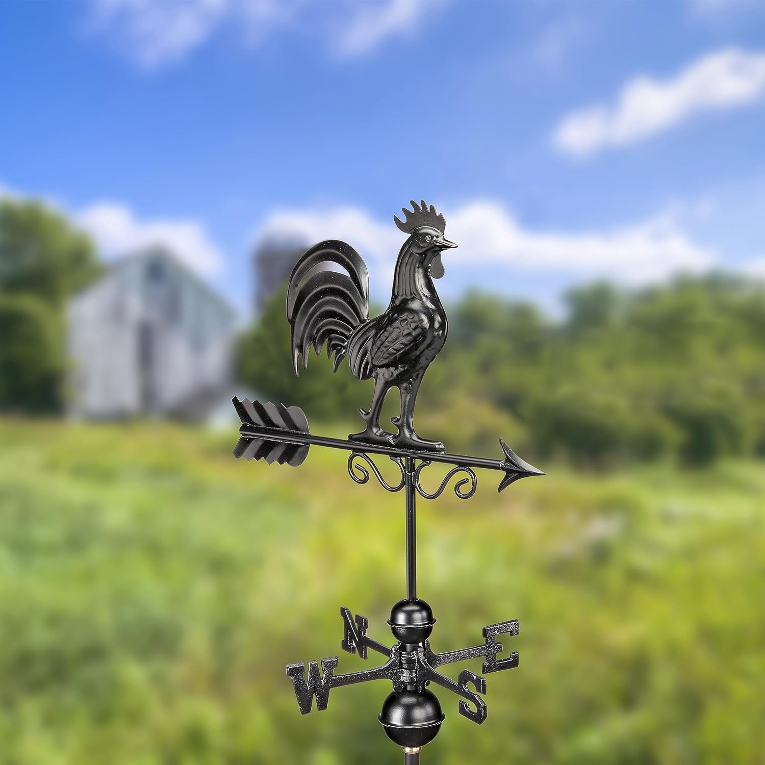 Bantam Rooster Weathervane 1975K – Acabado negro por Good Directions