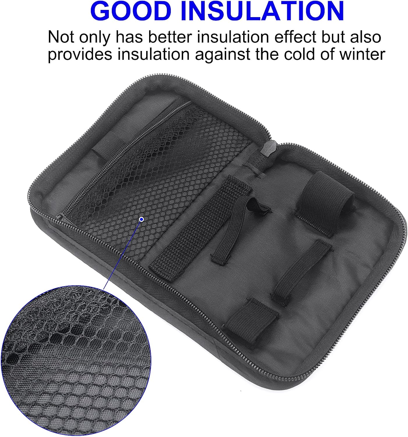 Hooshion Kit de estuche organizador para diabéticos, kit de prueba de diabetes, bolsa de almacenamiento para medidor de glucosa en sangre, estuche