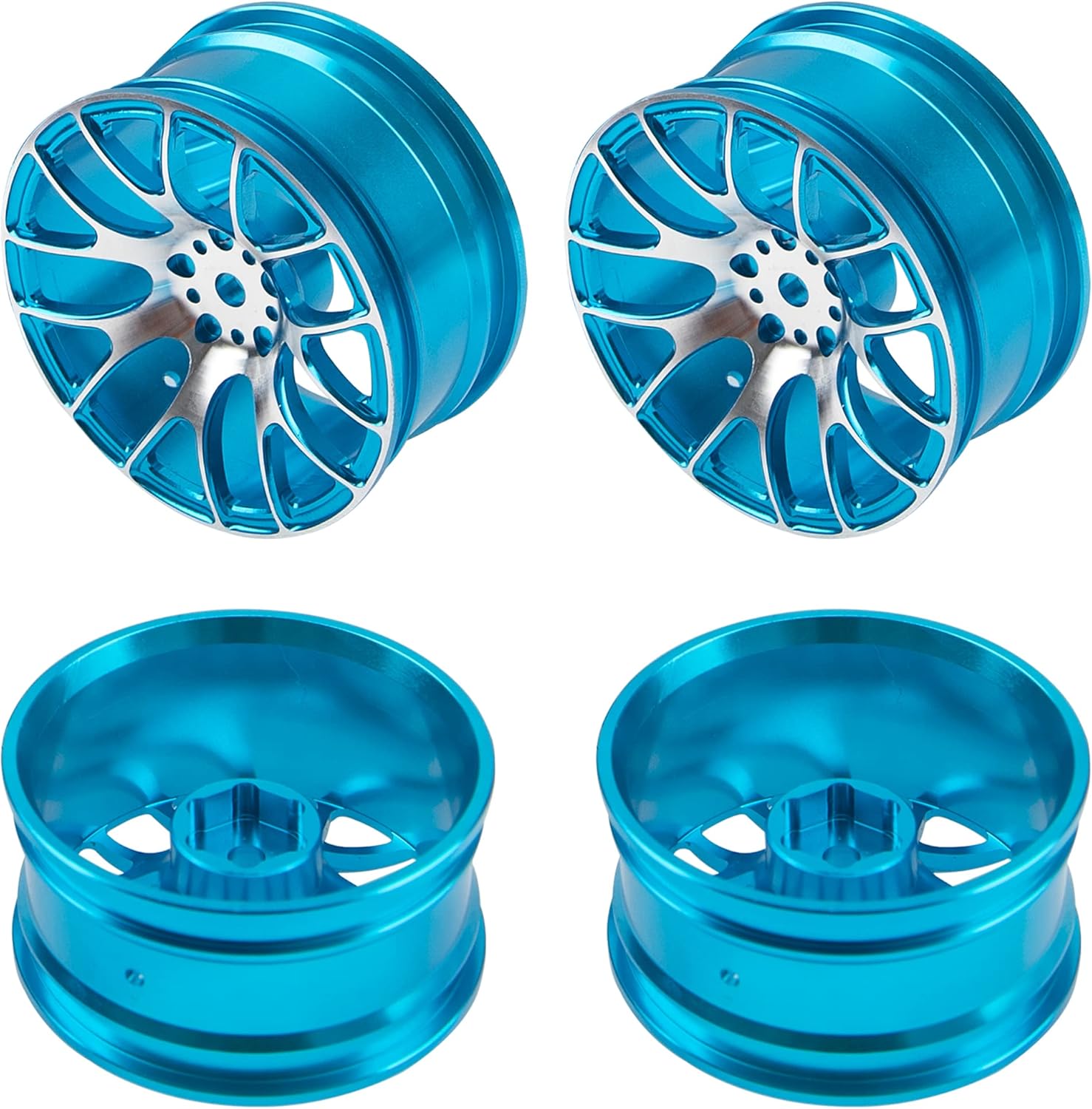 Paquete de 4 llantas de metal de 0.472in, cubo hexagonal compatible con 110 On-Road Racing Touring Drift Car Tamiya TT-01 Kyosho RedCat Sakura D4