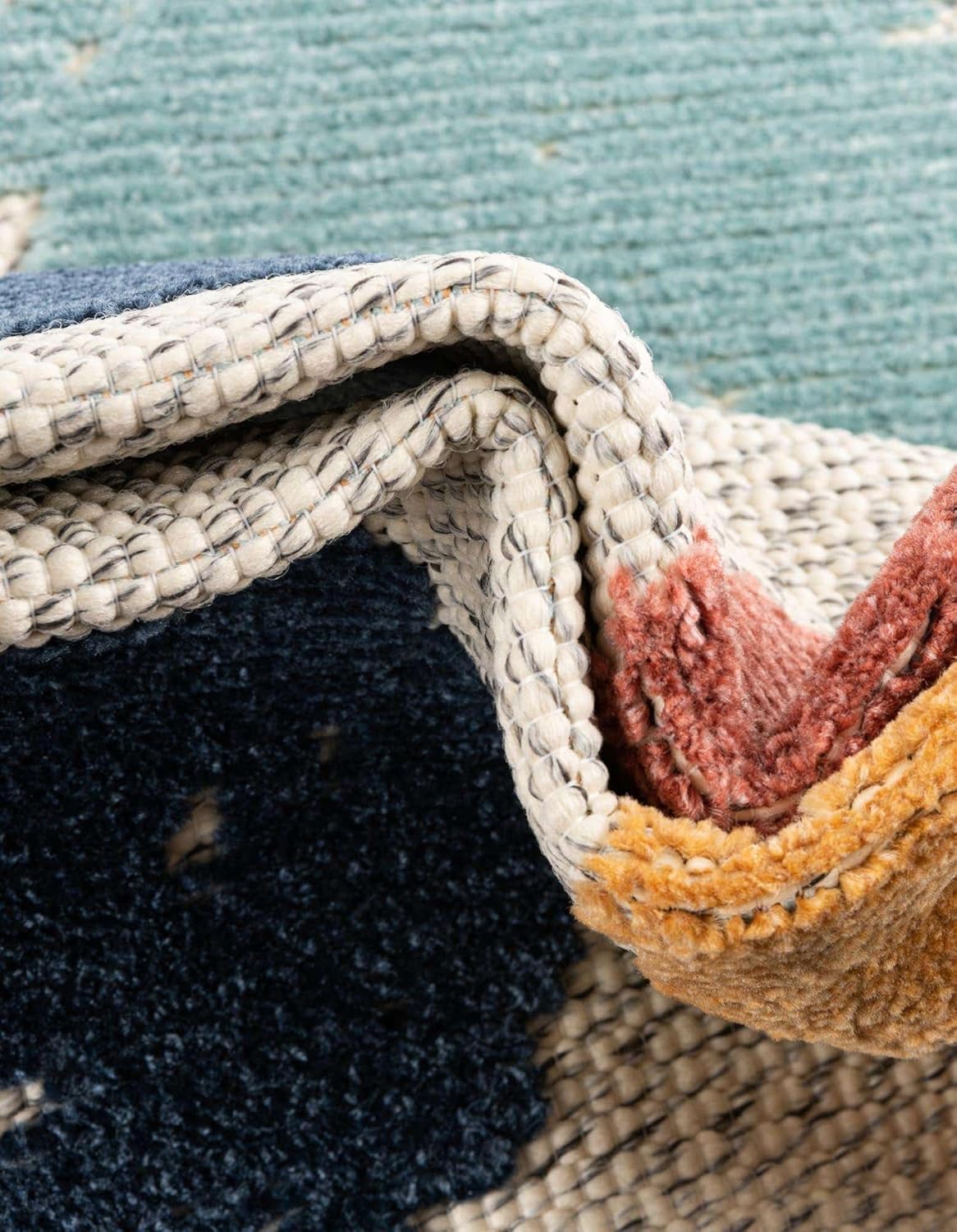Unique Loom Belize Outdoor Collection – Alfombra rectangular de 2 x 3 pies 1 pulgada, color blanco y rojo óxido