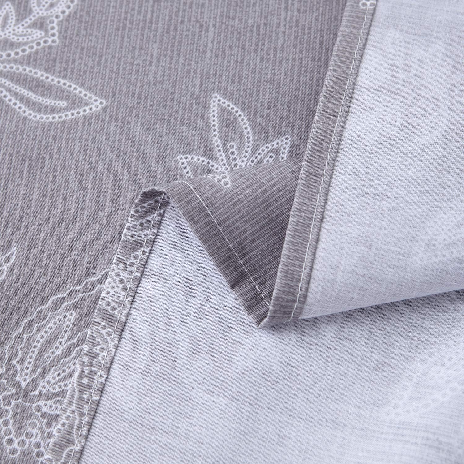 FADFAY Juego de sábanas King Farmhouse Bedding Shabby Floral Vintage Gray Ropa de cama 100% algodón súper suave, hipoalergénica, gris y blanco,