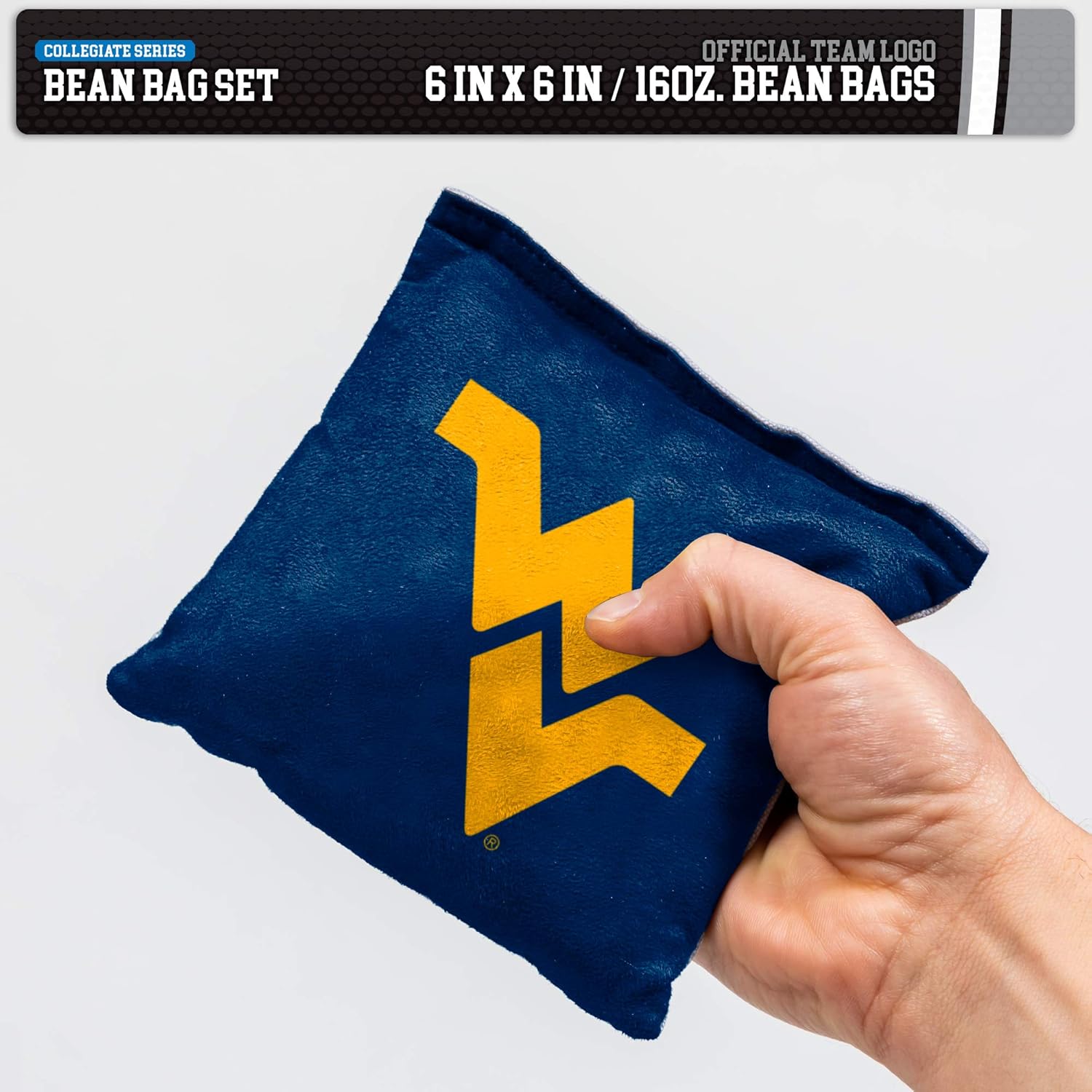 Wild Sports – Puf de doble cara NCAA College de 8 unidades, bolsas de lanzamiento prémium para juego de cornhole, ideal para portones traseros,