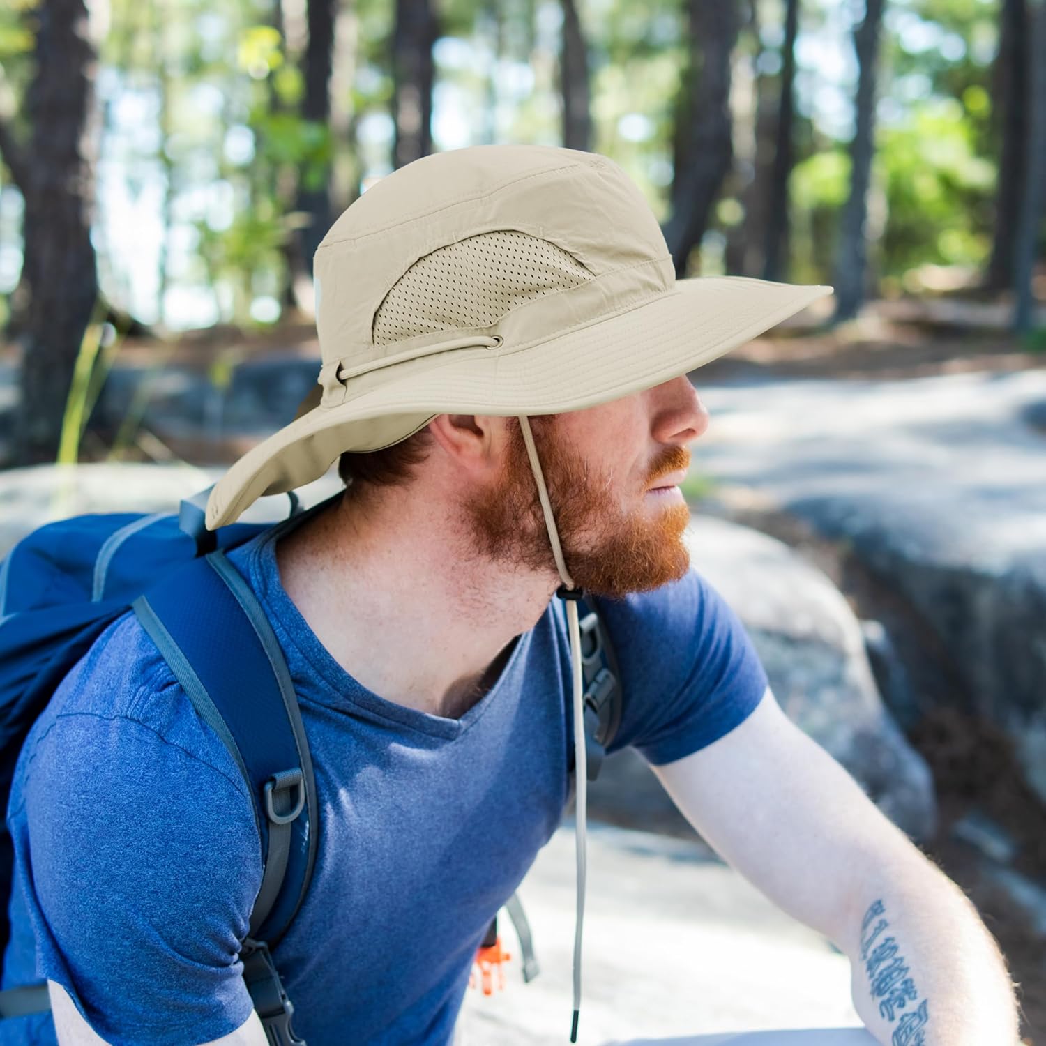 KANUT SPORTS Jemez – Sombrero Boonie de ala ancha con solapa para el cuello para pesca, senderismo, protección UPF50+