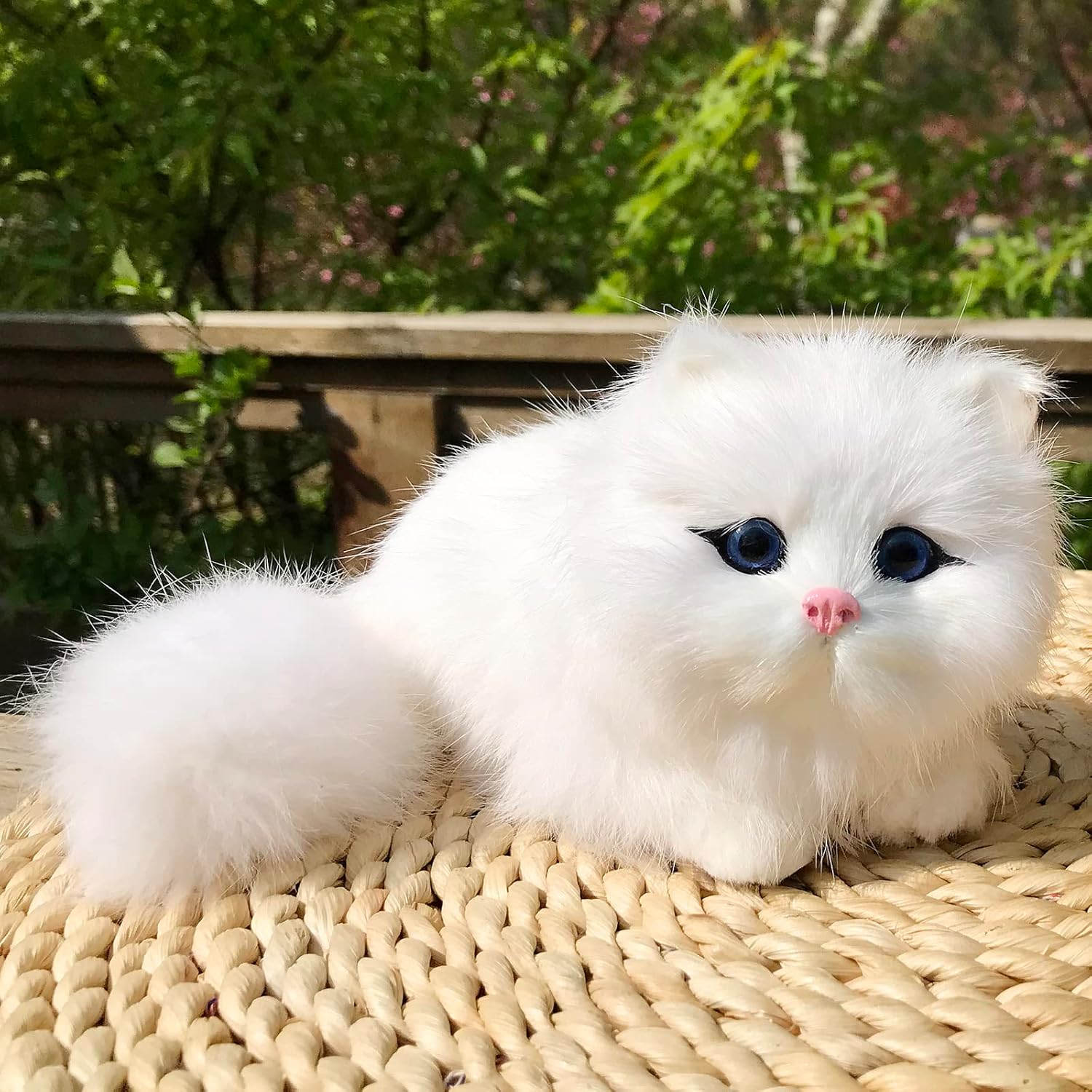 Paquete de 2 figuras realistas peludas de gatitos de imitación de gatitospiel sintética para mascotas, réplica de animales de peluche, accesorios de