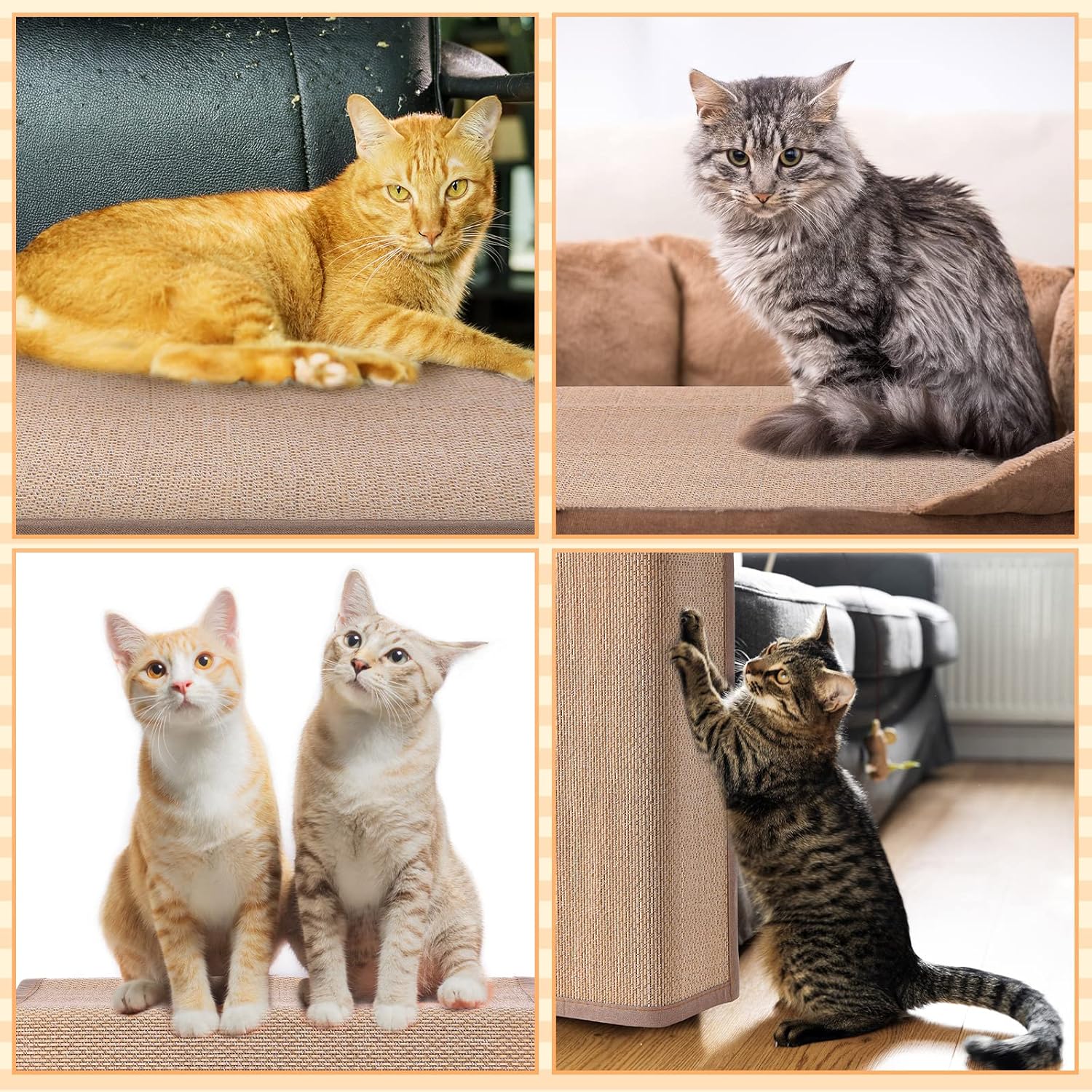 2 protectores de muebles de arañazos para gatos, protector de sofá, protector de sofá para gatos, almohadillas rascadoras para sofá, silla, fácil