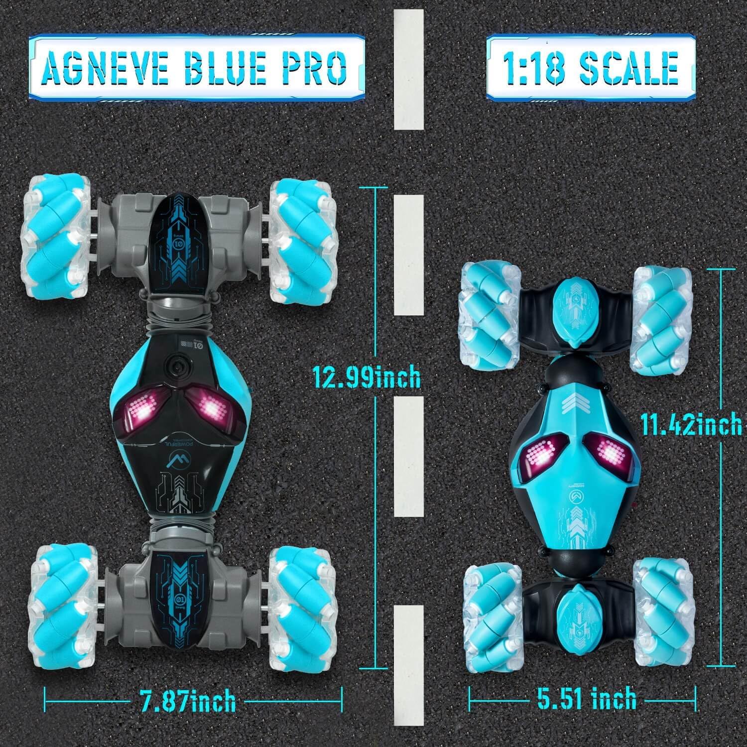 Coches de control remoto con música ligera 112 para niños de 6 a 12 años + auto a control remoto controlado a mano 2.4GHz 4WD Rc Stunt Car Stunt Car