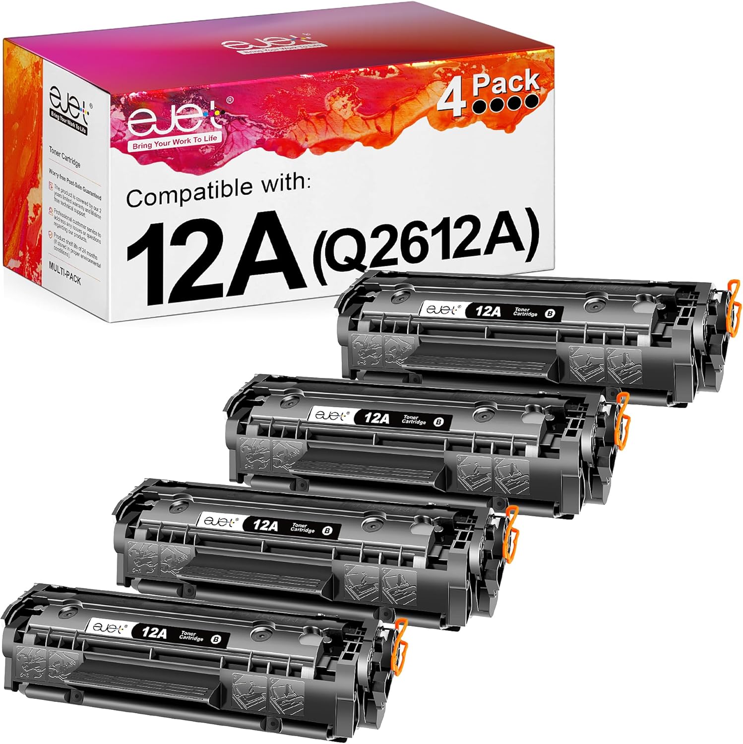 ejet 12A Q2612A – Cartucho de tóner compatible con HP 12A Cartucho de tóner negro para HP Laserjet 1020 1022 1010 1012 1018 1022N 1022NW 3015 3030
