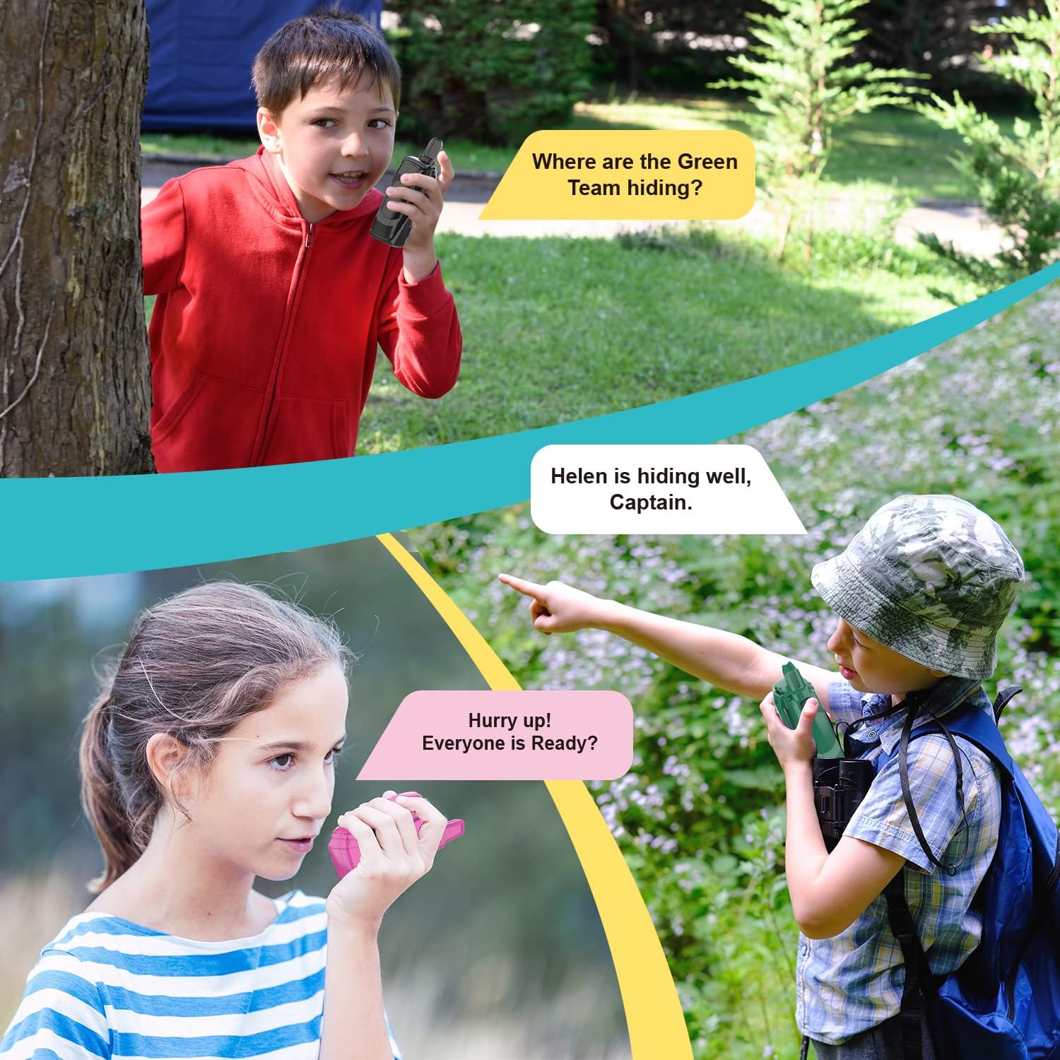 Walkie Talkies para niños, 22 canales de largo alcance Walkie Talkies para niños y niñas de 4 a 12, juguete de radio de 2 vías, juguetes de equipo