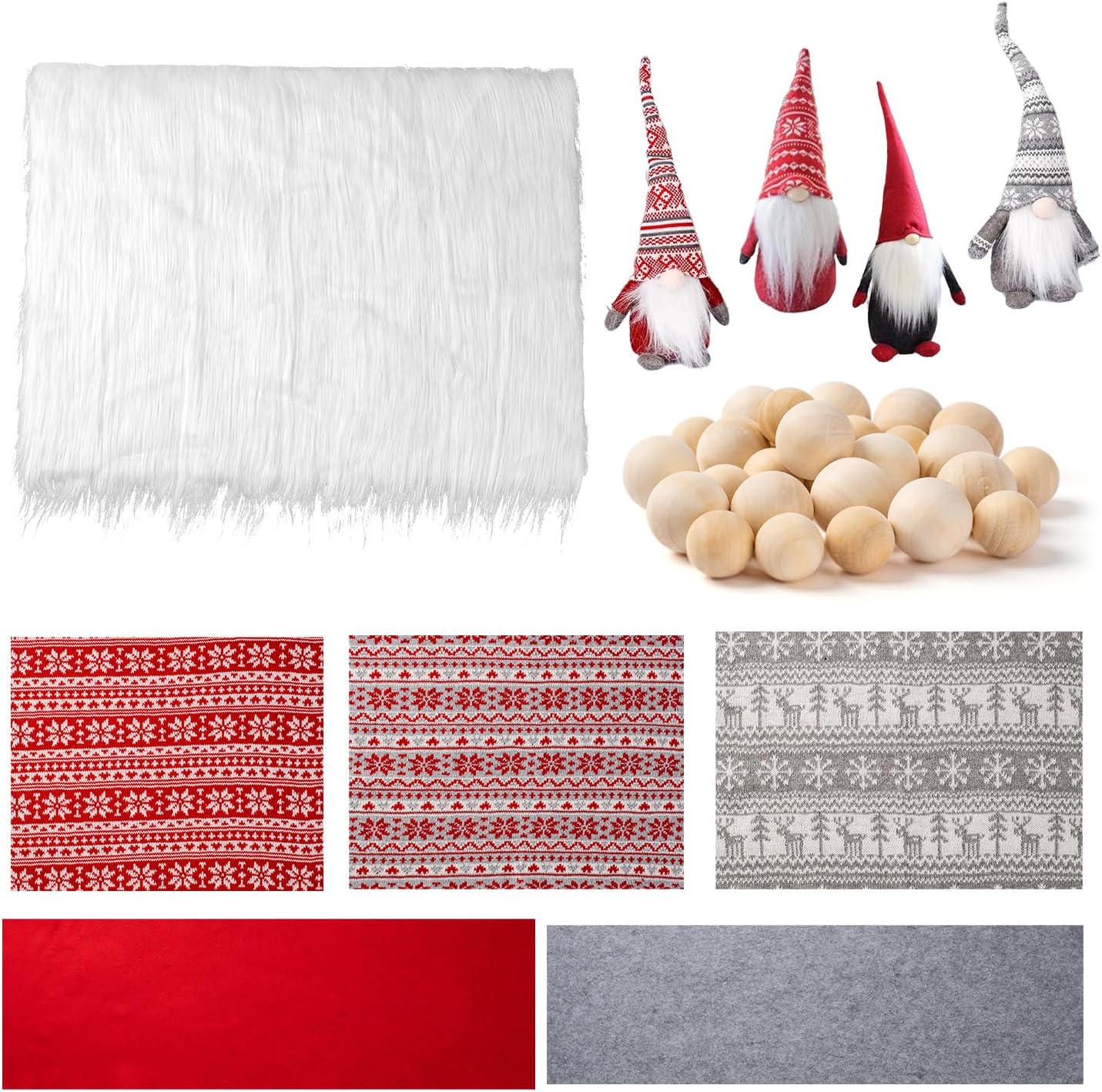 FFchuanhe Kit de decoración de felpa de gnomos para Navidad, Halloween, costura y manualidades (copos de nieve, 3 colores)