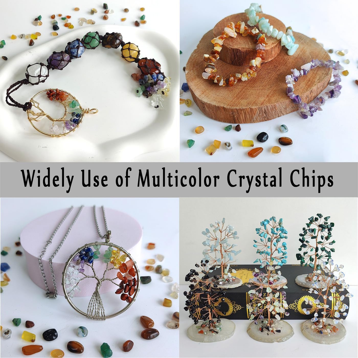 MAIBAOTA Chips de cristal de lapislázuli natural a granel de 1 libra, pequeñas piedras rodadas de cuarzo de cristal triturado, piedras decorativas