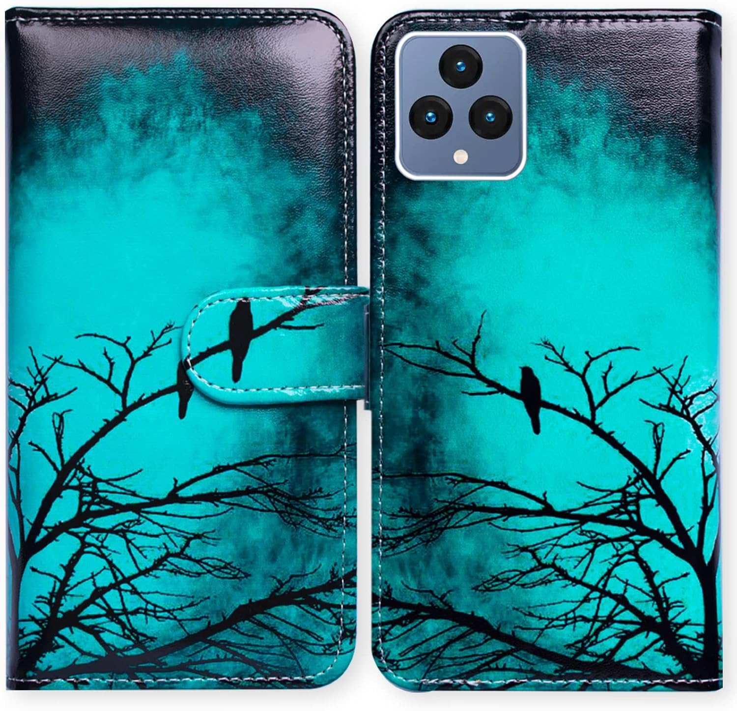 Funda de piel con tapa para T-Mobile REVVL 6X 5G y Revvl 6, incluye ranura para tarjetas y soporte, acabado mate, accesorio para mujer