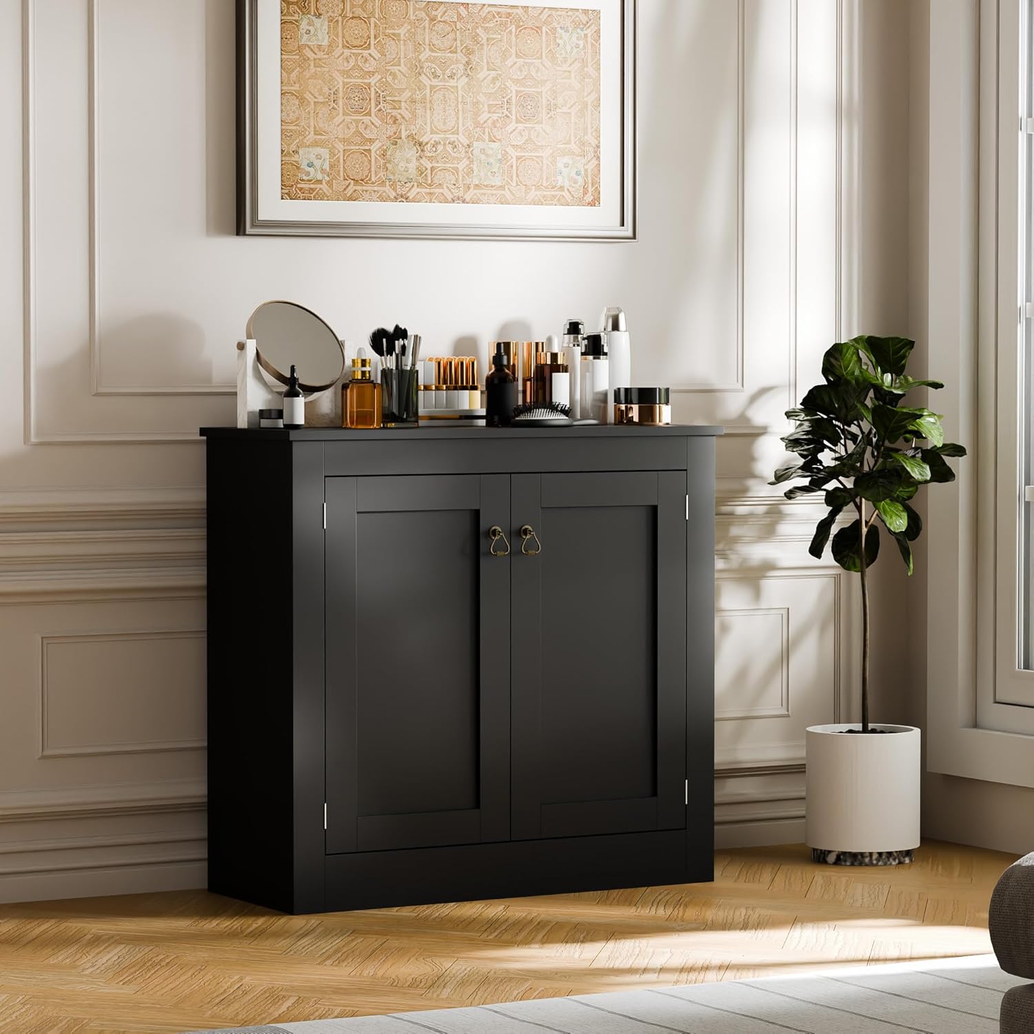 Cozy Castle Gabinete de buffet con almacenamiento  Armario de almacenamiento de cocina, mesa consola de madera, gabinete de café para sala de estar,