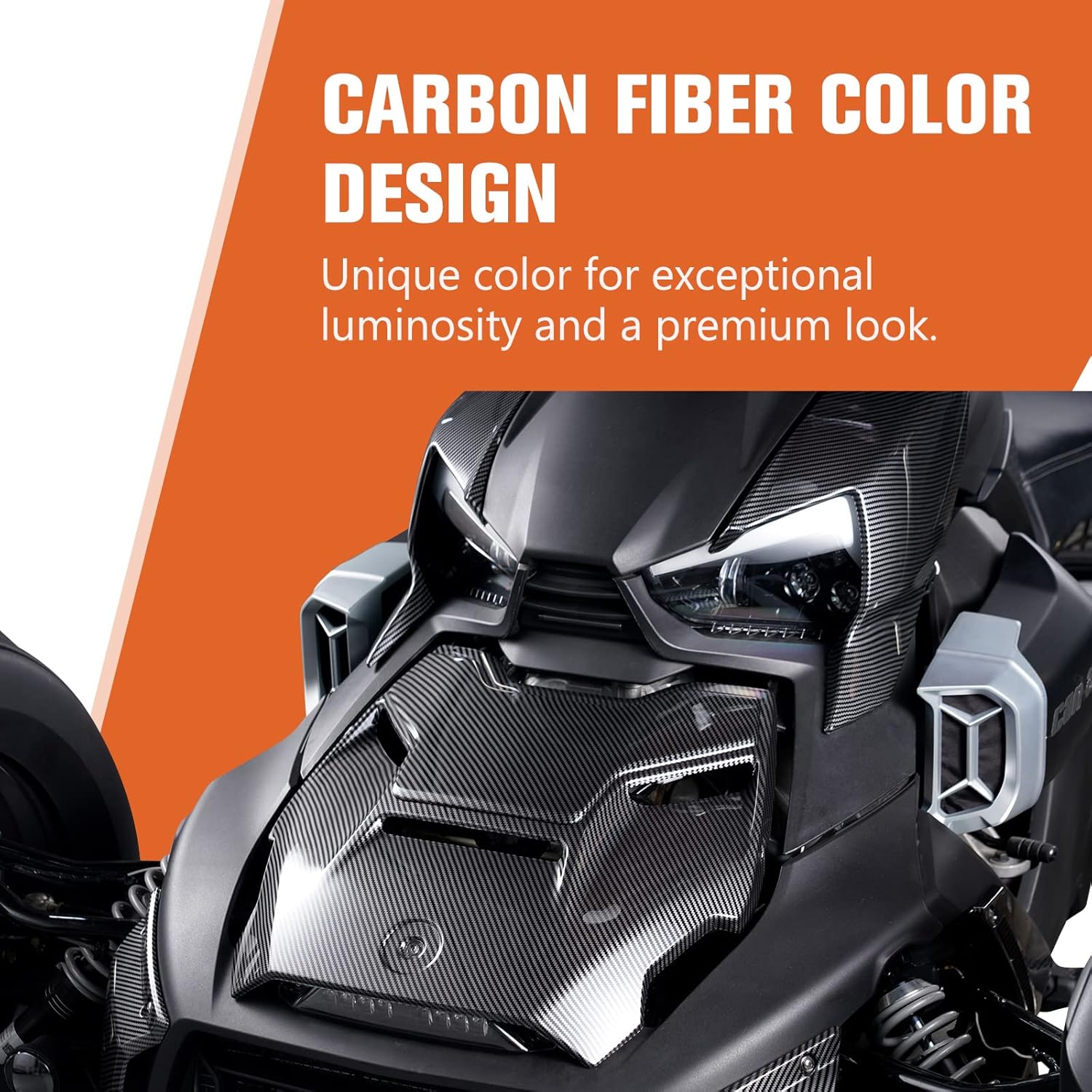 A & UTV PRO Panel de fibra de carbono para Ryker, Hood Scoop para Can-Am Ryker & Ryker Rally Edition 2019-2024, puede am ryker 600 900 accesorios,
