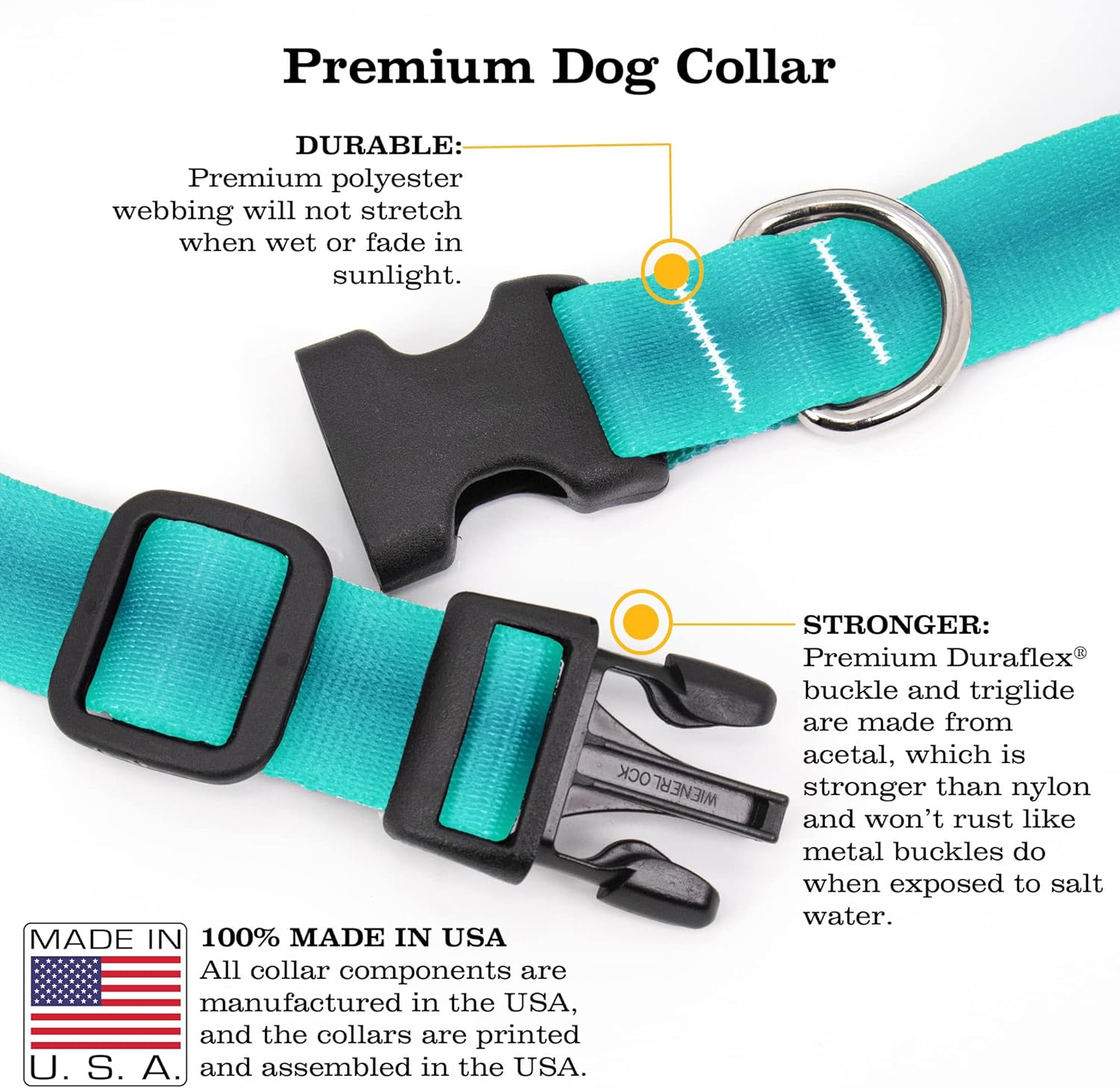 Buttonsmith – Collar artístico para perro, impresión a prueba de decoloración, hebilla de grado militar, fabricado en los Estados Unidos, Morris