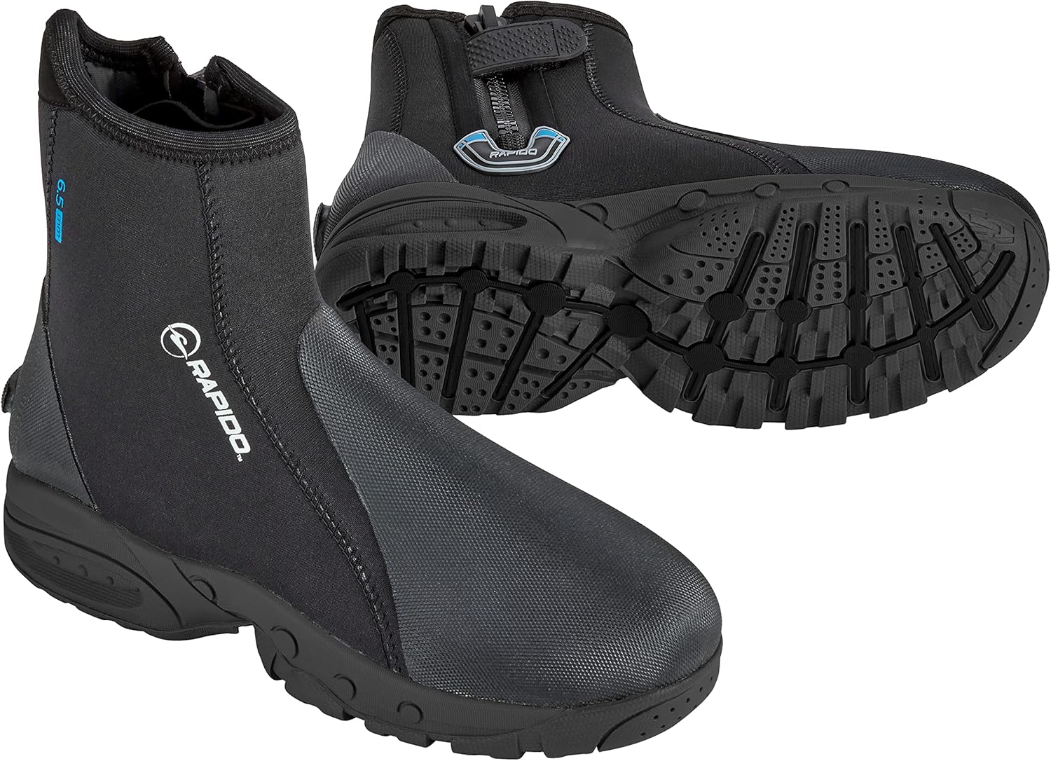 Phantom Aquatics Rapido Boutique Collection Propel – Botas de goma de neopreno con cremallera y suela dura de 0.236 in – Botines de buceo y pesca