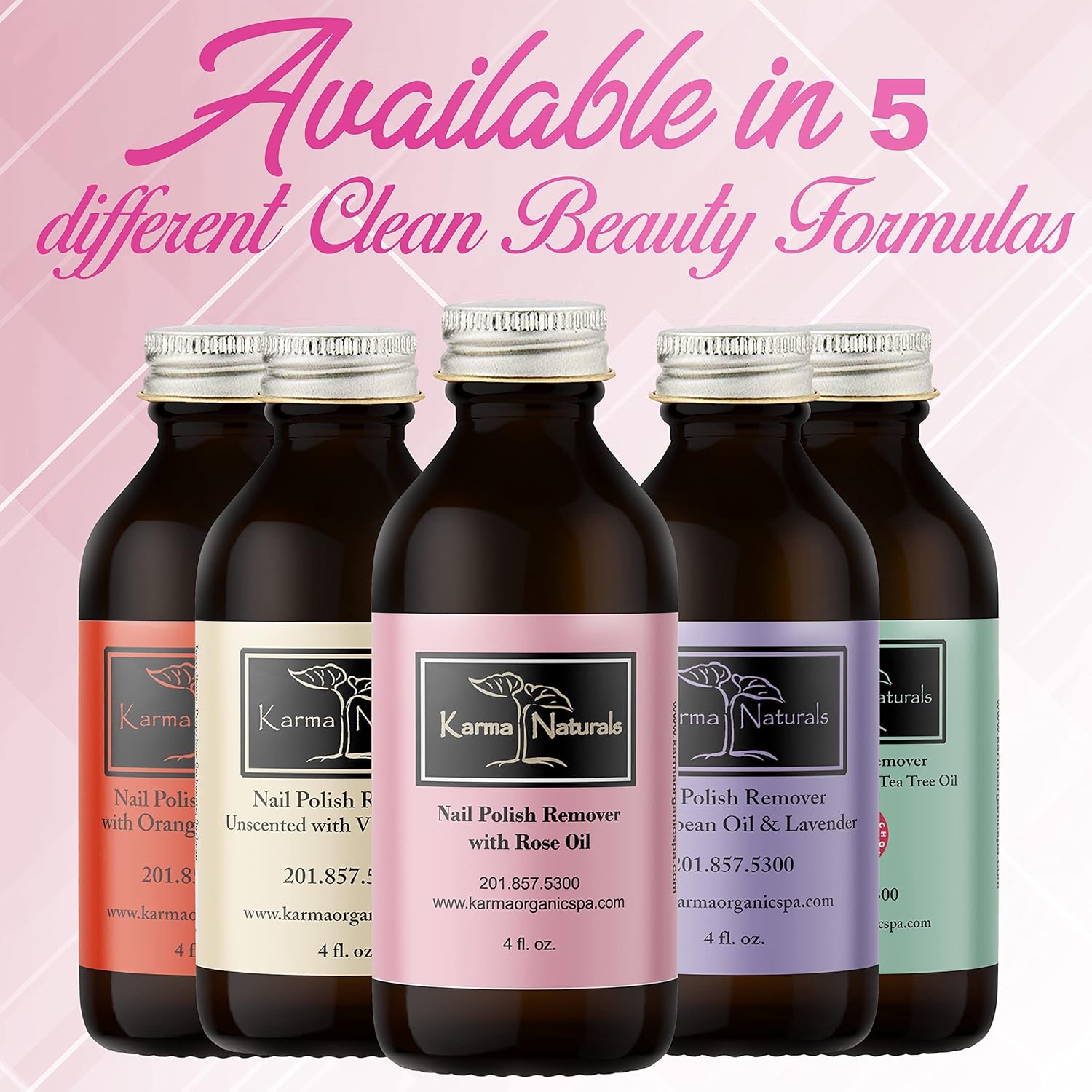 Karma Organic Paquete de removedor de esmalte de uñas, removedor de esmalte de uñas de aceite de árbol de té de soja natural (4 onzas líquidas),