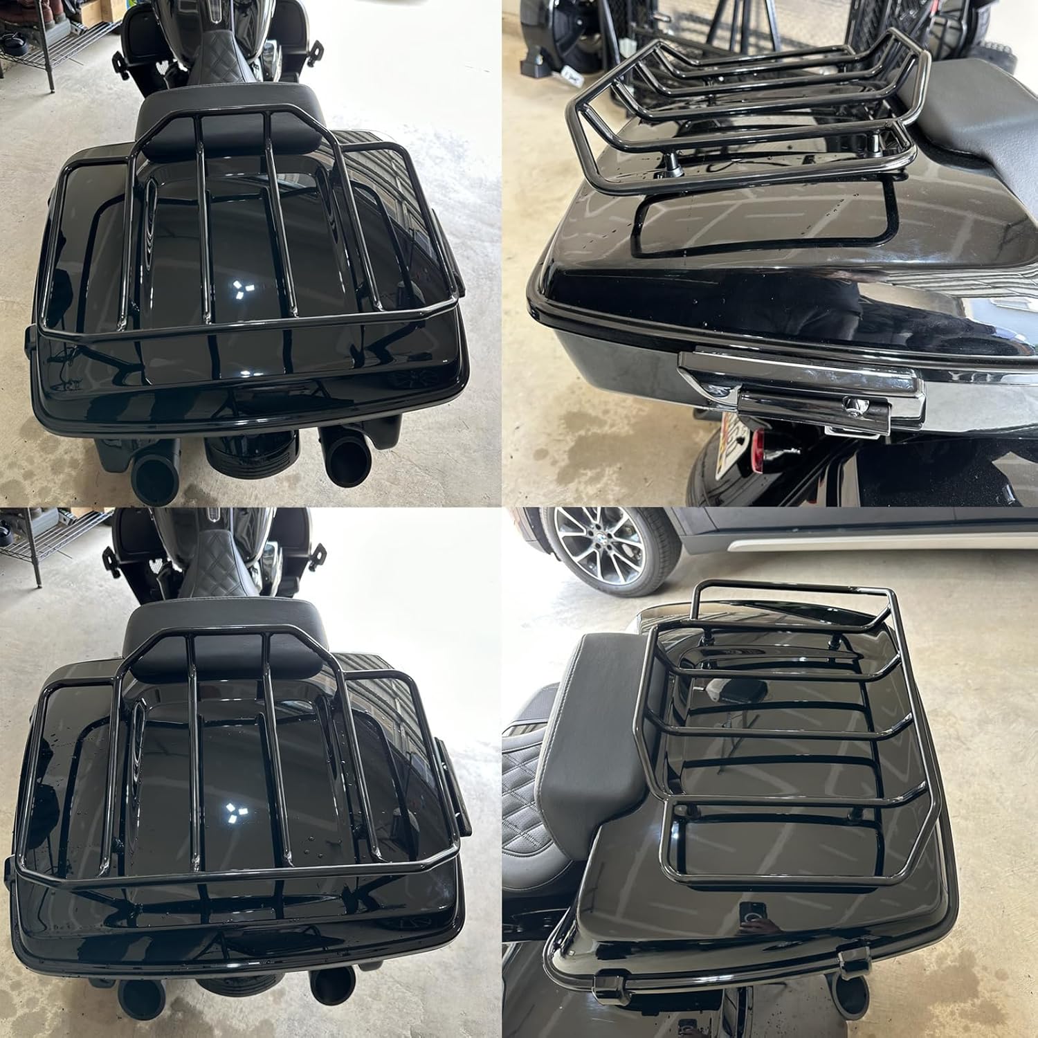 Portaequipajes negro Air Wing Tour Pack Top Rack Fit para el mercado de accesorios Hard Touring Pack Maleta Maleta