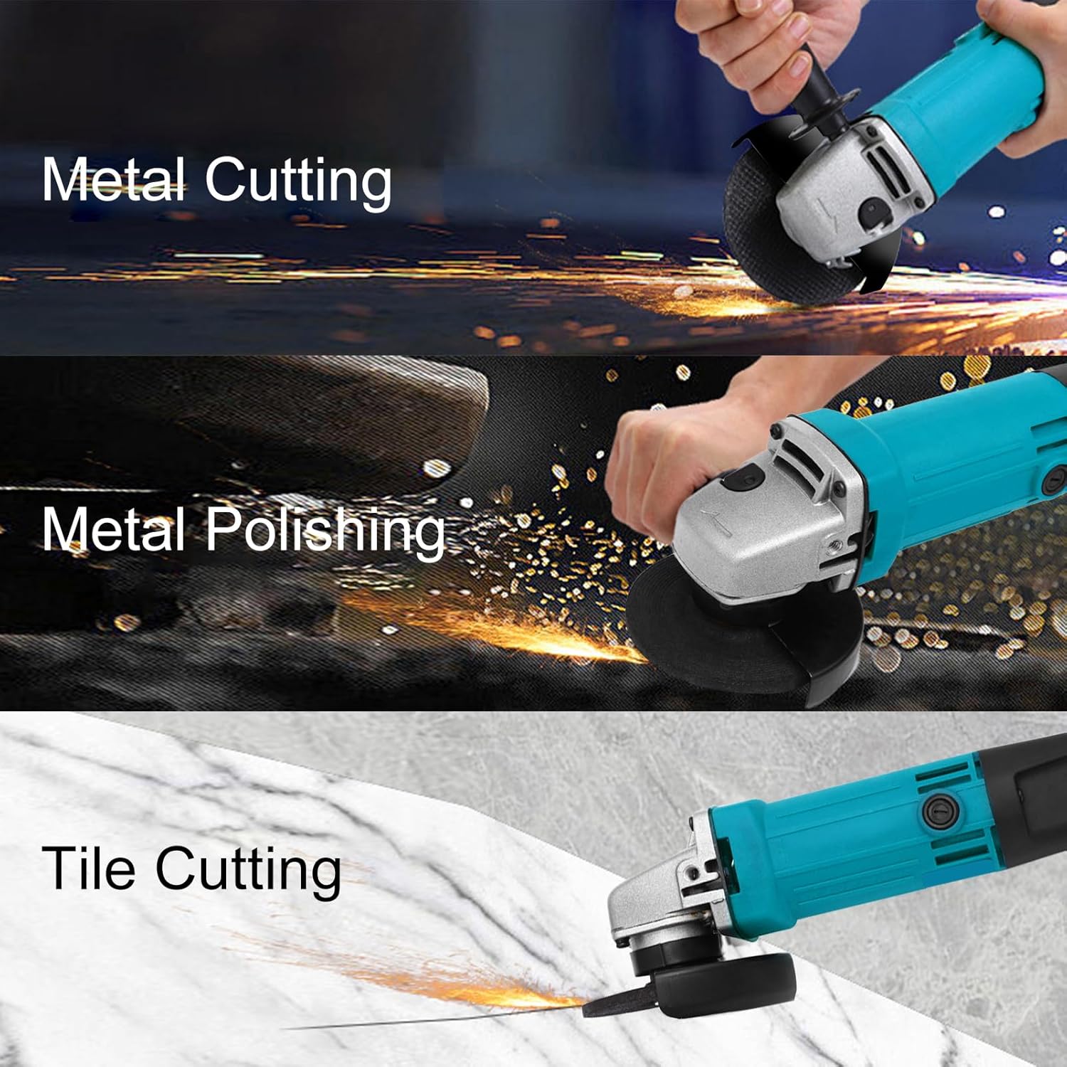 Amoladora angular, herramientas eléctricas de 3.937 in y 11000 rpm, operación con una sola mano, cortador de metal de alta potencia, amoladora