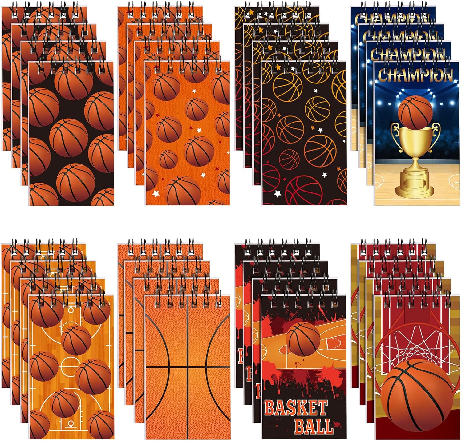 32 blocs de notas de fútbol de pelota deportiva, baloncesto, béisbol, fútbol, regalos de fiesta, bolsas de regalo, bloc de notas en espiral, mini