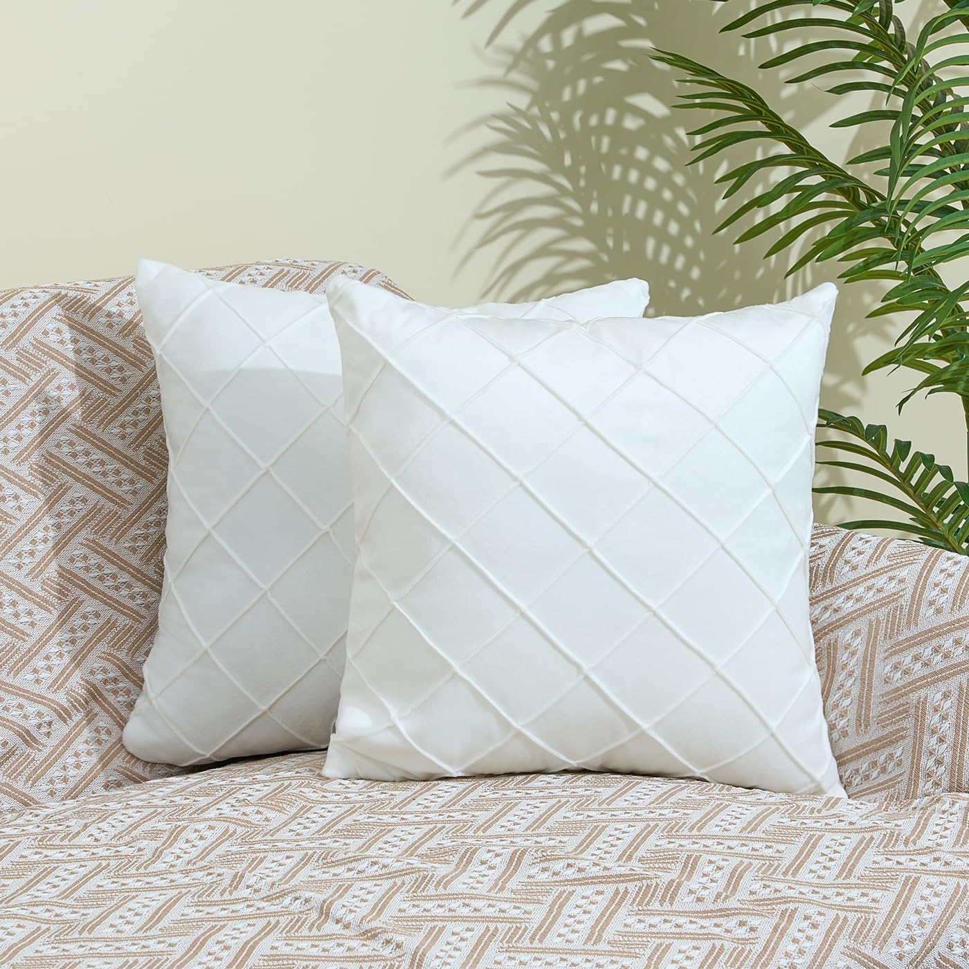 Sioloc Juego de 2 fundas de almohada decorativas de terciopelo, fundas de cojín cuadradas y suaves para el hogar, sofá o cama, 18 x 18 pulgadas,