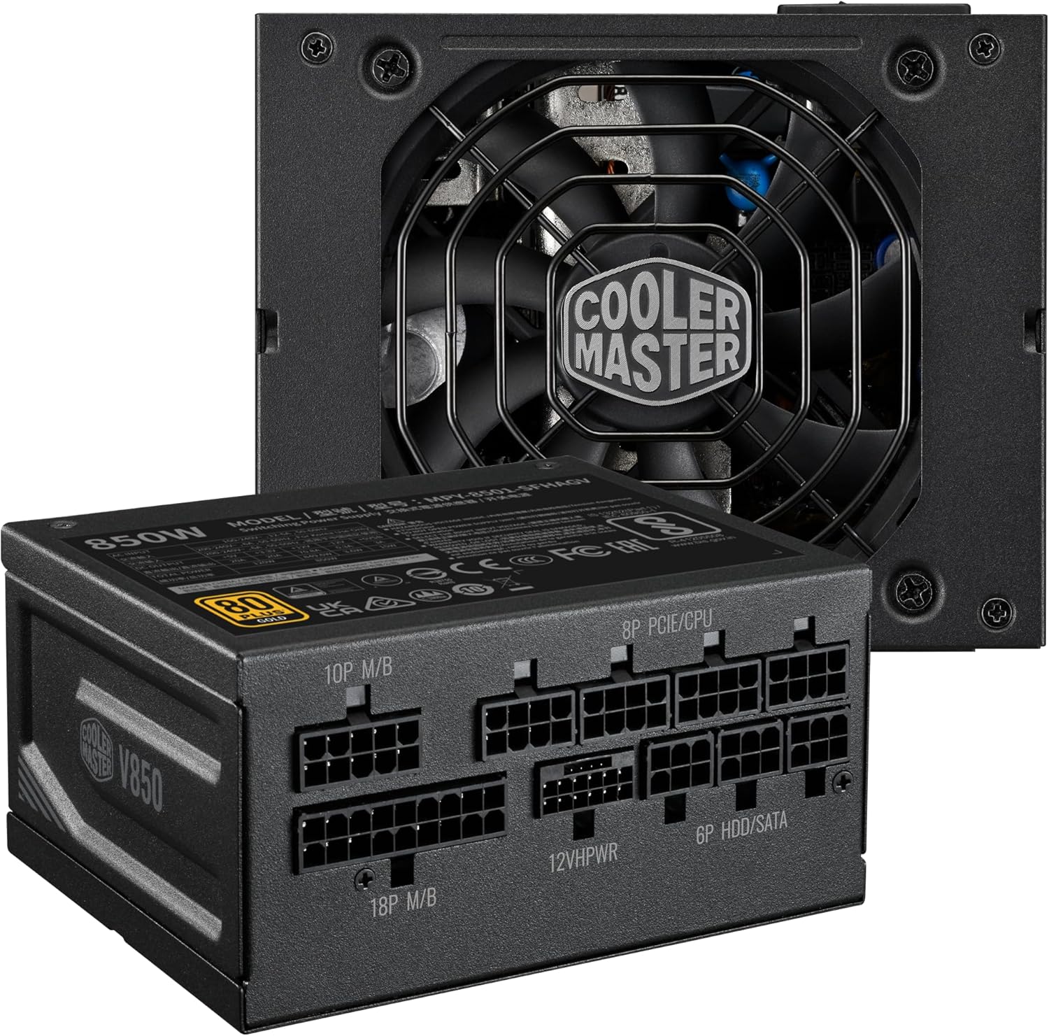 Cooler Master Fuente de alimentación modular completa V850 SFX Gold ATX3.0, 850W SFX, 80+ Gold, conector PCIe 5.0 12VHPWR de 90 grados, soporte SFX