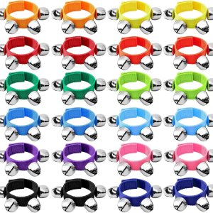 24 pulseras de cascabel, 12 colores, campanas de muñeca, campanas de tobillo, pulseras de muñequera, instrumentos rítmicos, percusión, recuerdos de 24 pulseras de cascabel, 12 colores, campanas de muñeca, campanas de tobillo, pulseras de muñequera, instrumentos rítmicos, percusión, recuerdos de