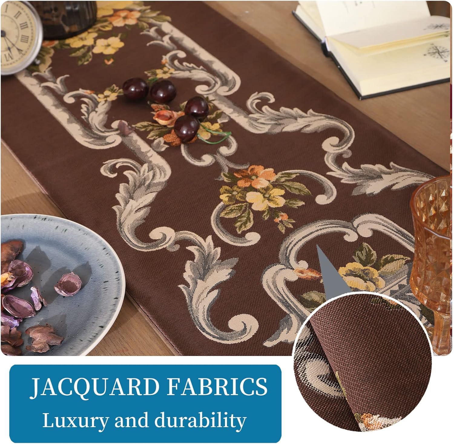 Juego de 4 manteles individuales de tela lavables de lujo, jacquard, resistentes al calor, para interiores, de doble capa, antideslizantes, para