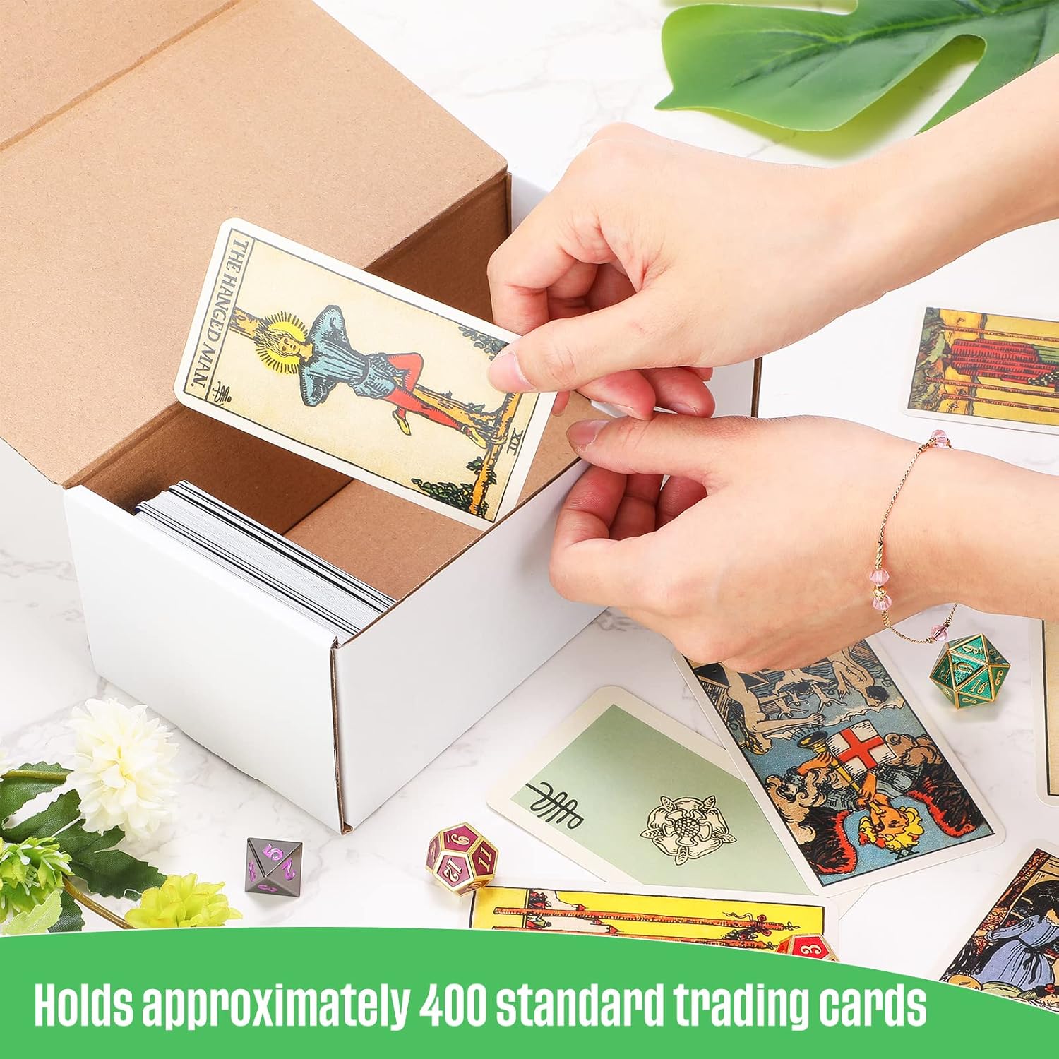 30 unidades de 400 unidades de cajas de almacenamiento de tarjetas de intercambio de cartón, caja de almacenamiento de tarjetas de béisbol