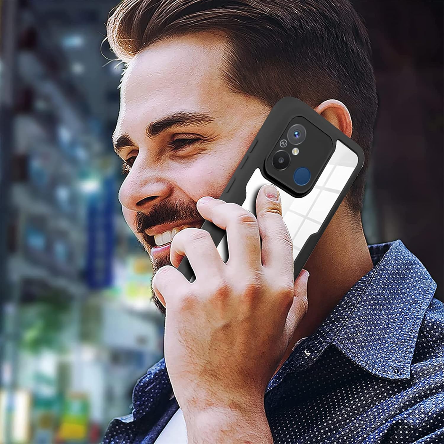 Ysnzaq Funda transparente envolvente completa para Xiaomi Redmi 12C 6.71 “, cubierta de teléfono de protección de pantalla TPU suave con carga