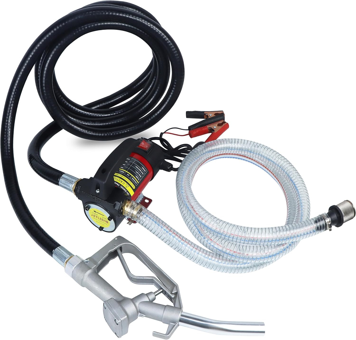 Bomba de transferencia de combustible de 12 V, bomba de transferencia diésel con filtro, manguera y boquilla para diésel, queroseno y aceite de