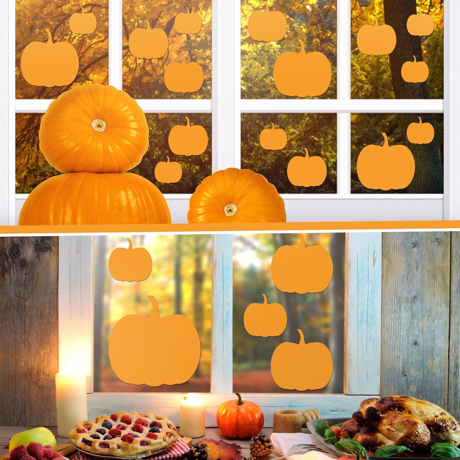 Zonon 90 piezas de recortes de calabaza para aula, decoración de tablón de anuncios para oficina, aula, fiesta, tablón de anuncios, pizarra de