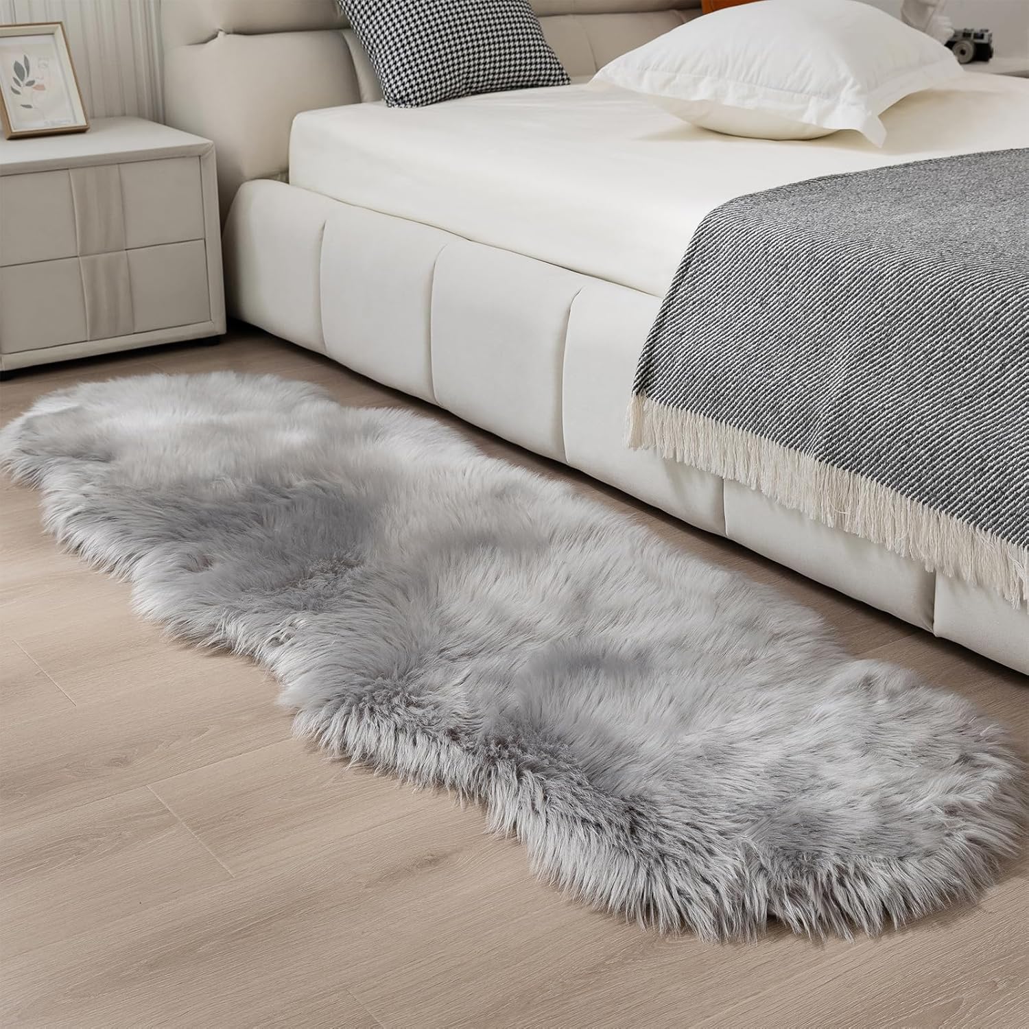 CKLZSAY Alfombra de piel sintética de oveja súper suave y esponjosa, alfombra para el suelo del dormitorio, habitación de los niños, sofá, sala de