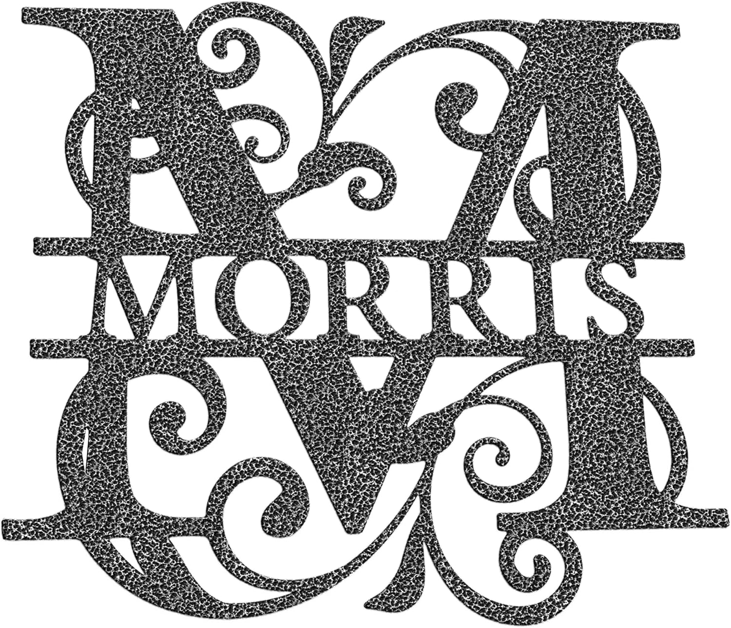 Monograma personalizado de letra dividida – 13 opciones de color – Letrero de acero personalizado con monograma – Placa de reliquia familiar –