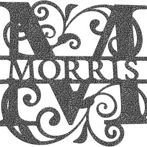 Monograma personalizado de letra dividida – 13 opciones de color – Letrero de acero personalizado con monograma – Placa de reliquia familiar – Monograma personalizado de letra dividida – 13 opciones de color – Letrero de acero personalizado con monograma – Placa de reliquia familiar –
