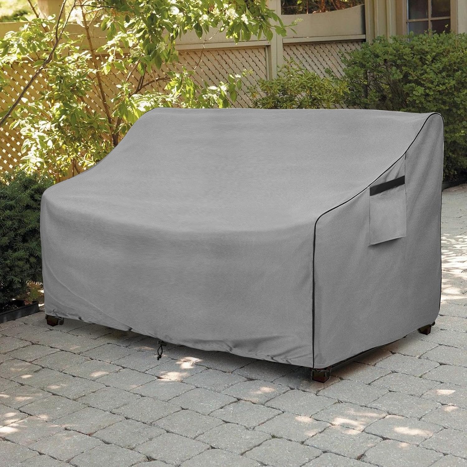 Okcool Funda resistente para sofá de patio, 100% impermeable, de 2 plazas, para exteriores de hasta 58 pulgadas de ancho x 32.5 pulgadas de