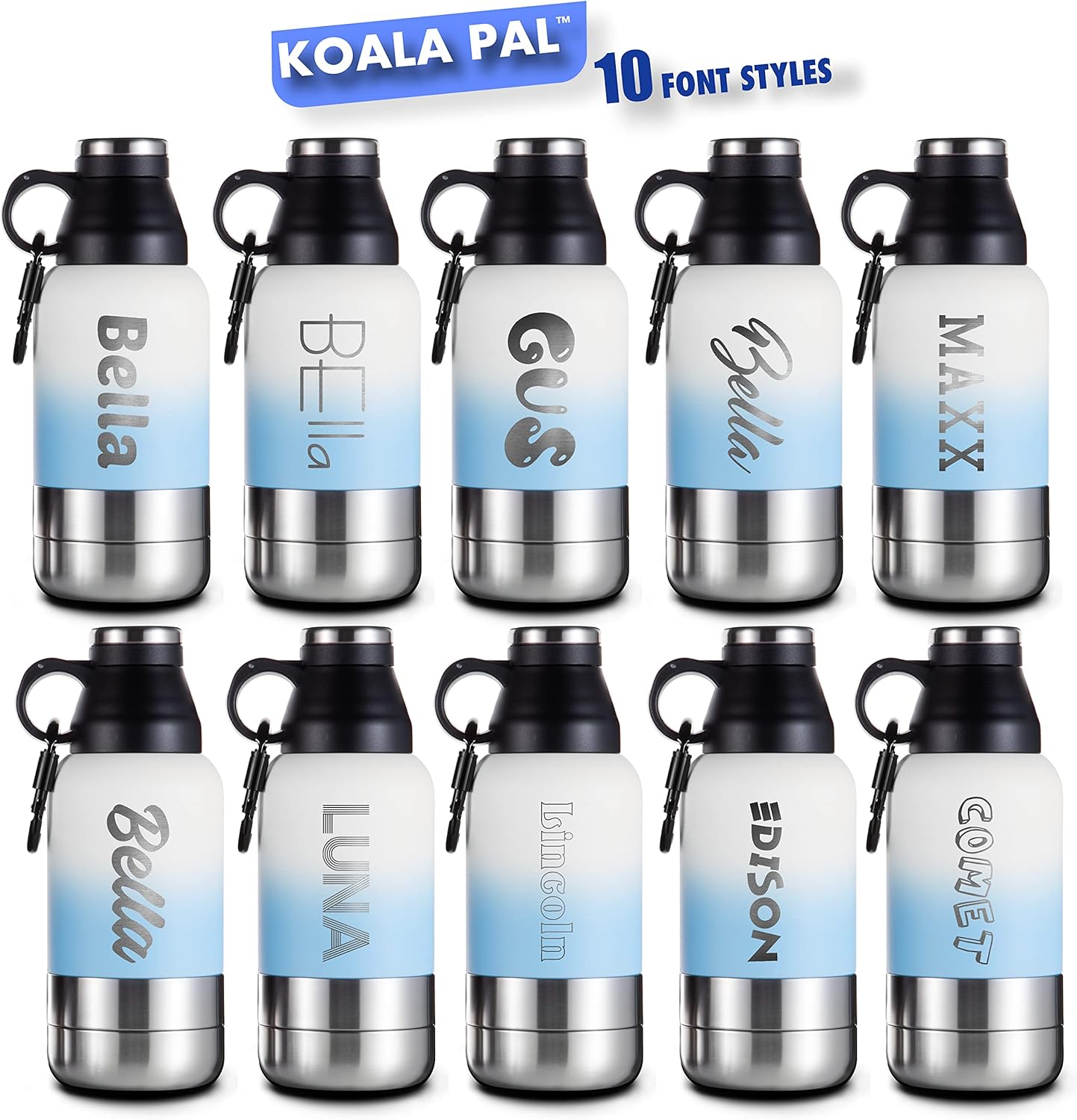 32oz Personalized Dog Portable Water Bottle, Dog Water Bottle for Travel, Puppy Water Bottle, Dog Travel Kit for Medium Dogs, Dog Water Bowl