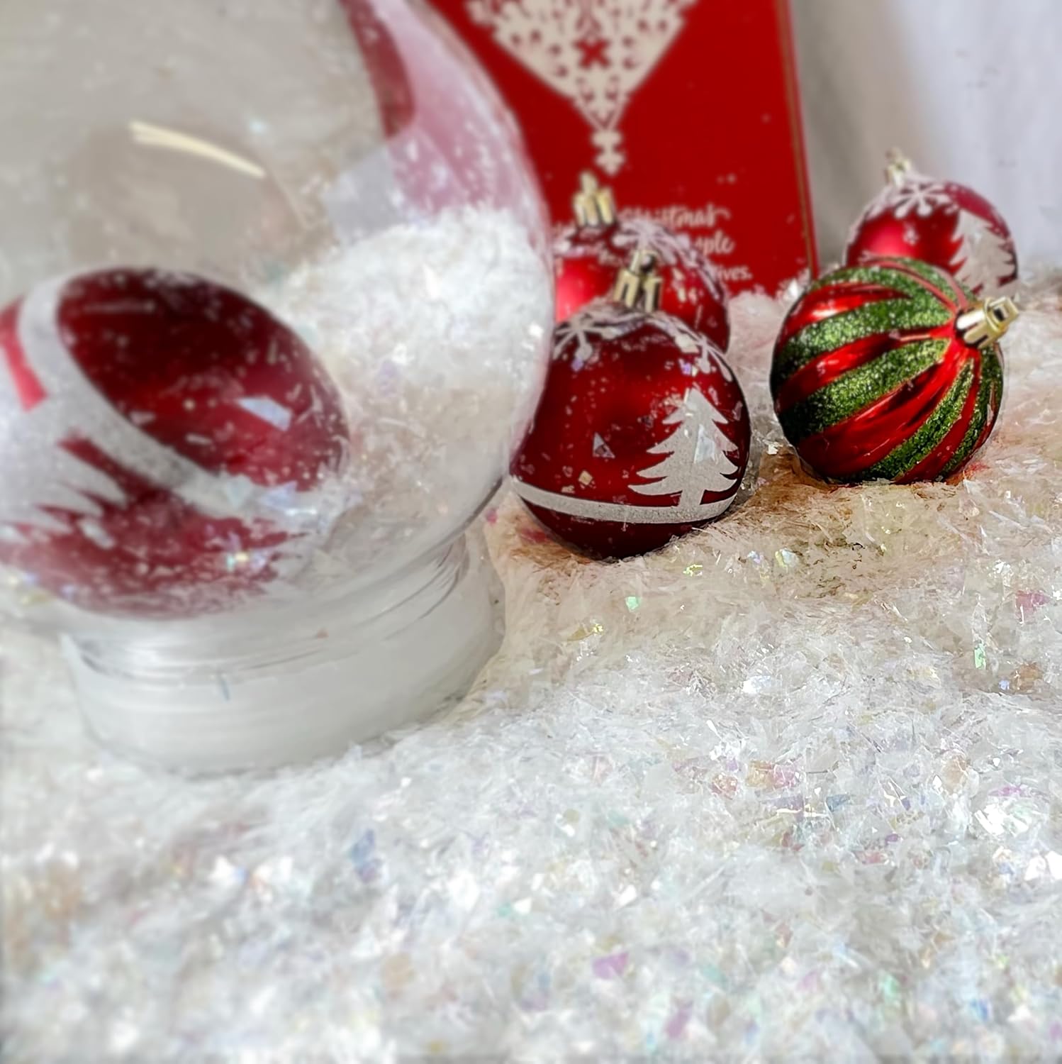 Jimmy Jem’s – Navidad blanco iridiscente para globos de nieve, decoraciones 8 oz (9700)