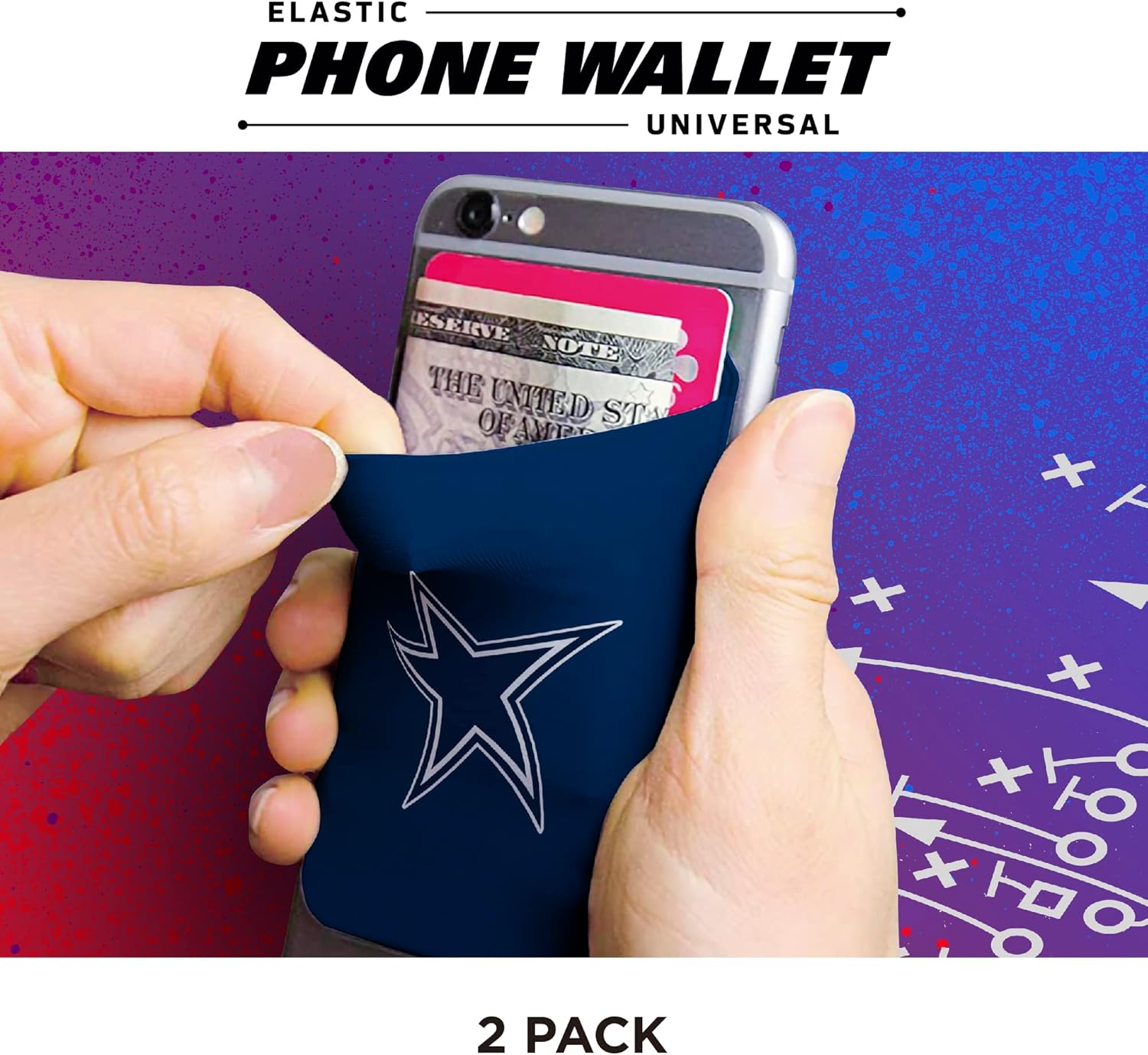 SOAR NFL Elastic Phone Wallet 2PK,