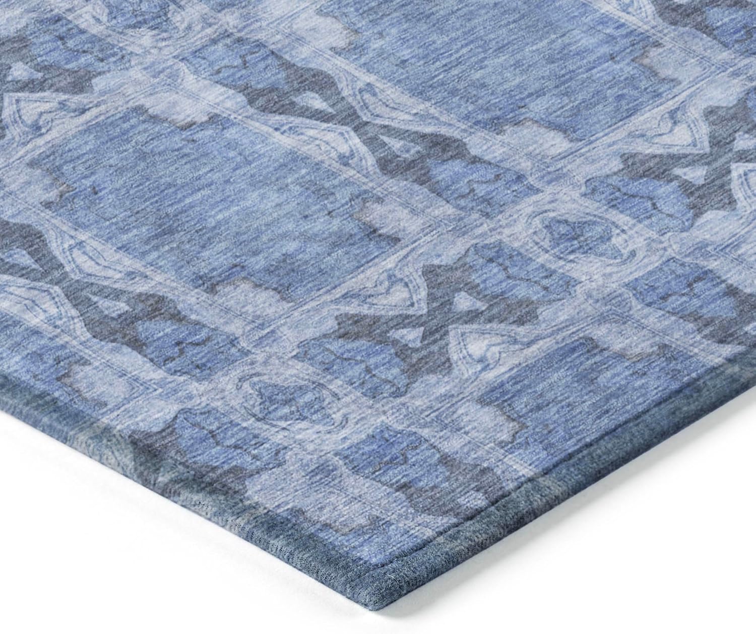 Addison Rugs Chantille ACN564 – Alfombra azul de 5 x 7 pies 6 pies, resistente a las manchas, lavable a máquina, no se desprende, para dormitorio,