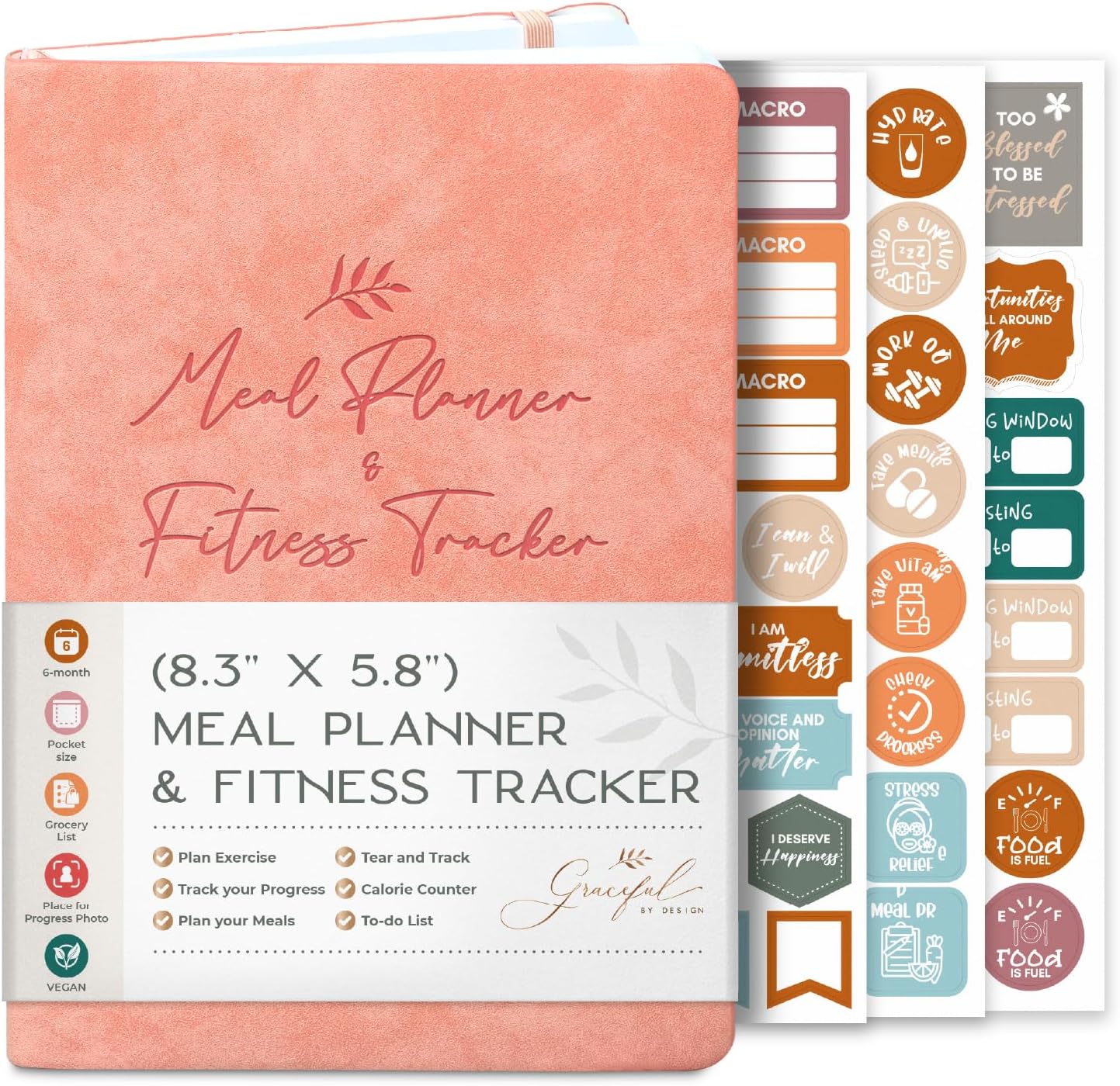 Graceful by Design Planificador de comidas y rastreador de actividad física  Planifica entrenamientos en nuestro diario de fitness para mujeres  Haz