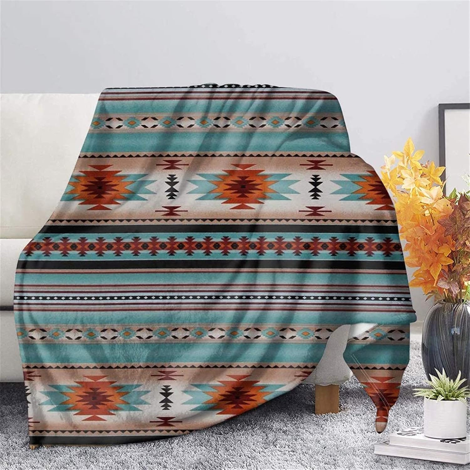 Jeiento Manta del suroeste para sofá o cama, manta suave azteca del suroeste Navajo, funda de tapiz para sala de estar, silla, sofá, 51.2 x 59.1