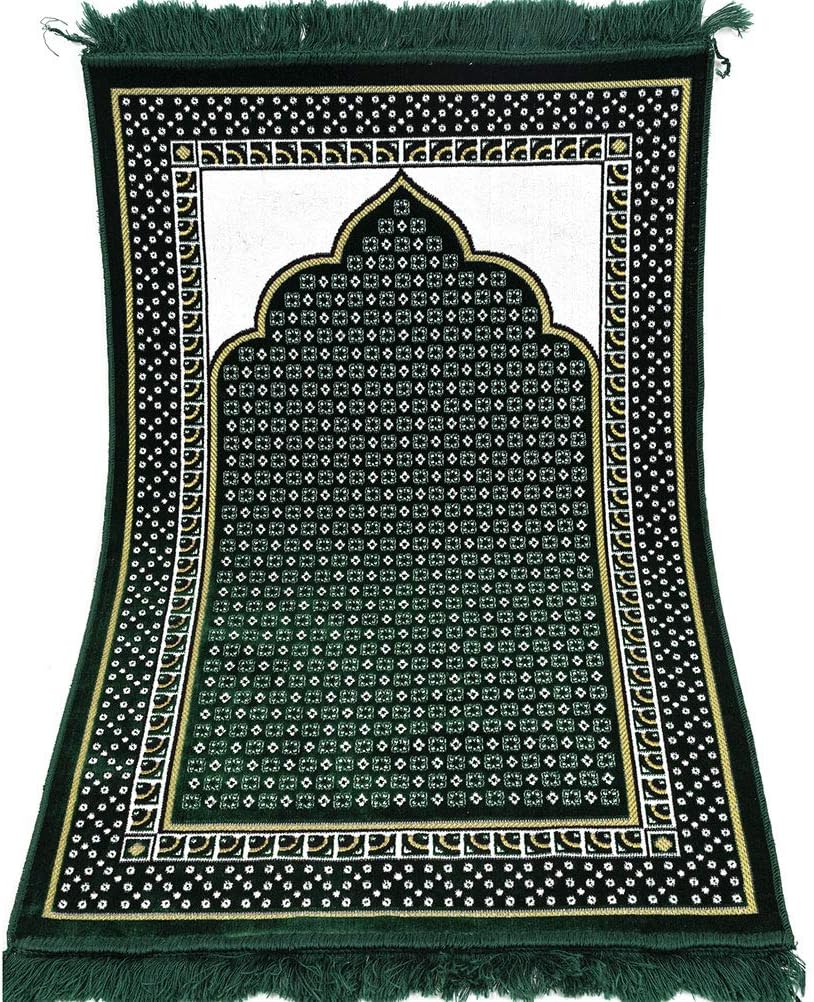 Modefa Alfombra de oración islámica turca, alfombra de terciopelo fina y ligera, alfombra de oración musulmana suave, Janamaz, regalo de Ramadán o